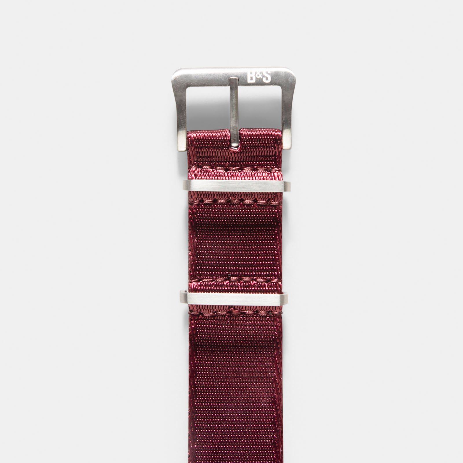 Horlogeband voor Rolex Explorer 2 - Nylon Single Pass Burgundy Red (20mm)