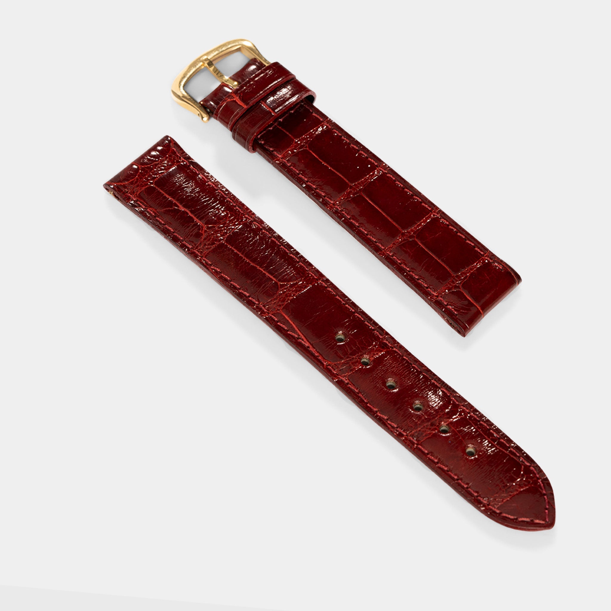 Horlogeband voor Cartier 17.5 mm - The Full Cut Red Alligator