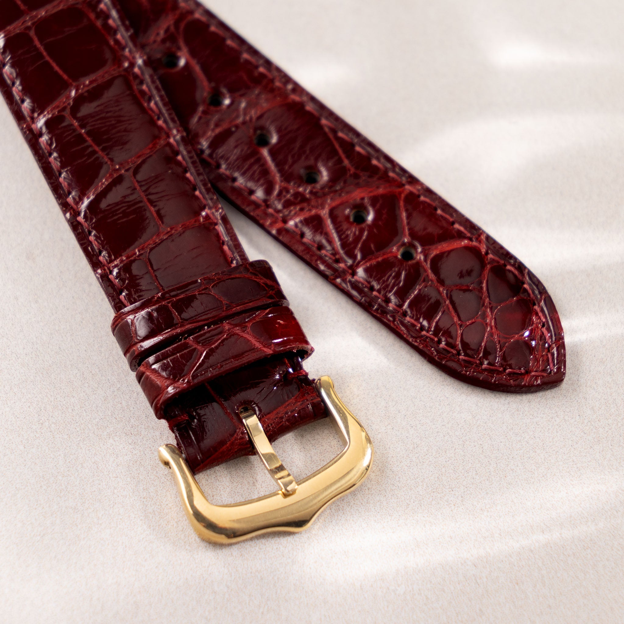 Horlogeband voor Cartier 17.5 mm - The Cherry Alligator