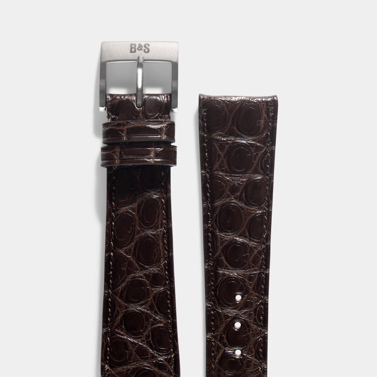 Dark Brown Alligator Leren Horlogeband
