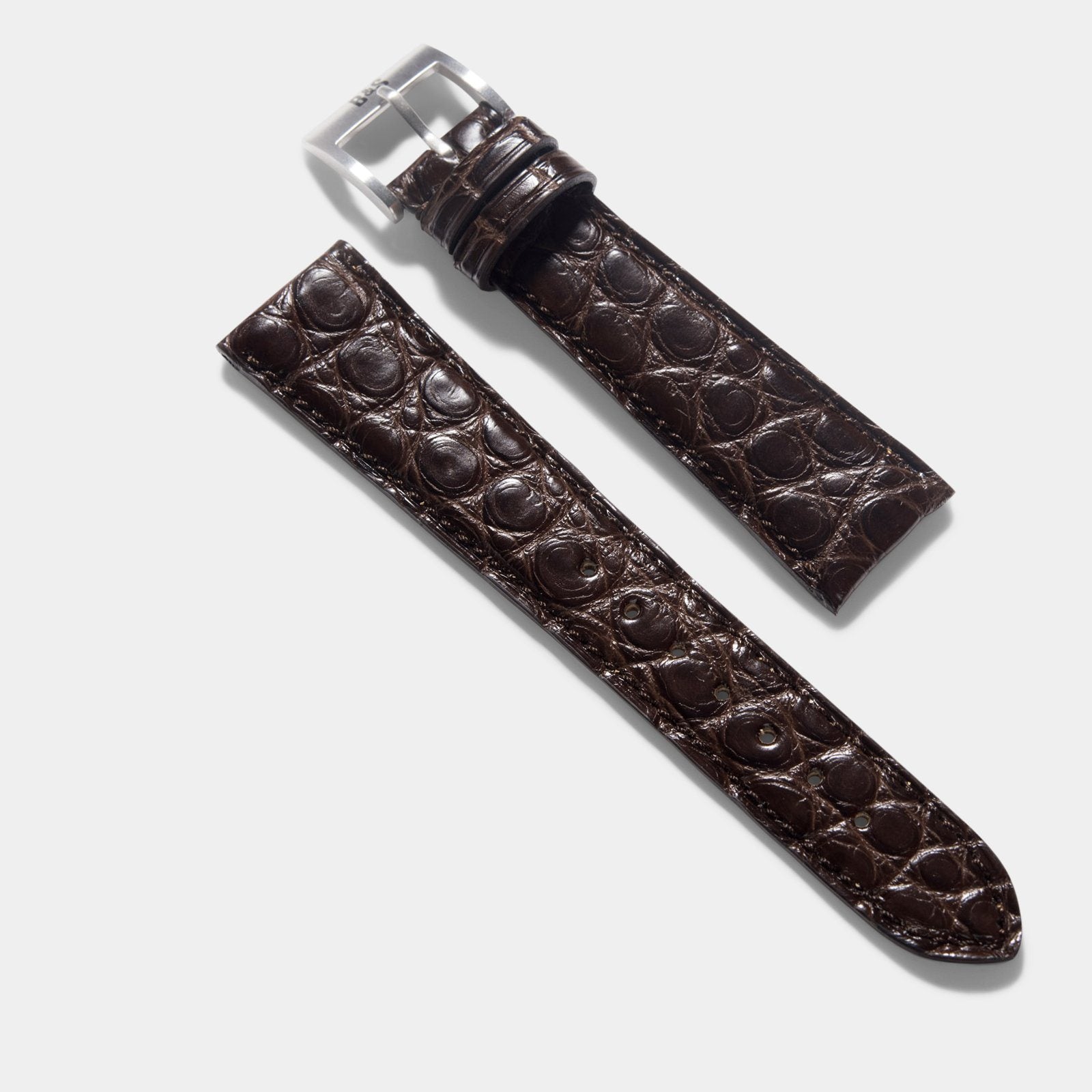Dark Brown Alligator Leren Horlogeband