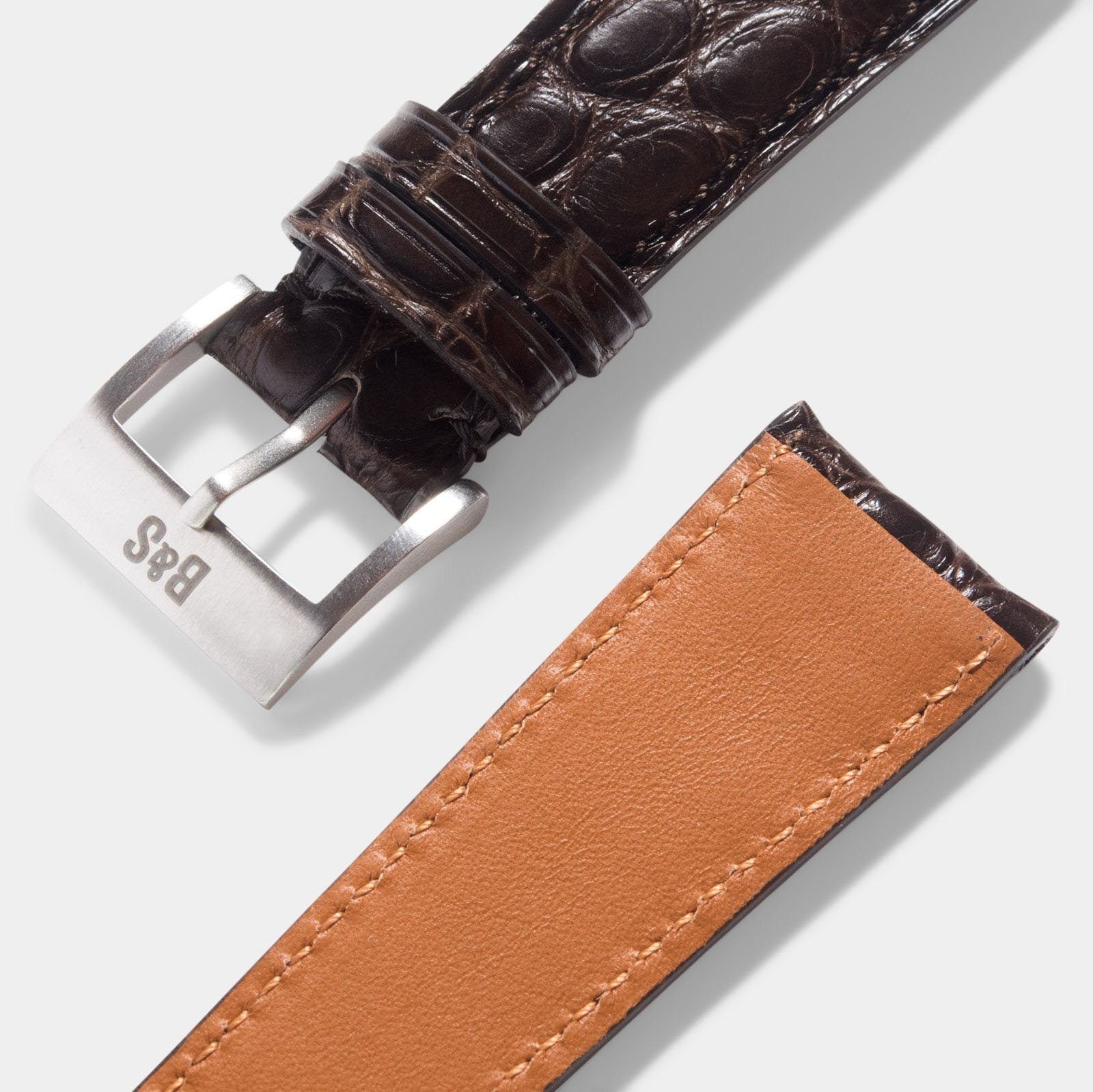 Dark Brown Alligator Leren Horlogeband