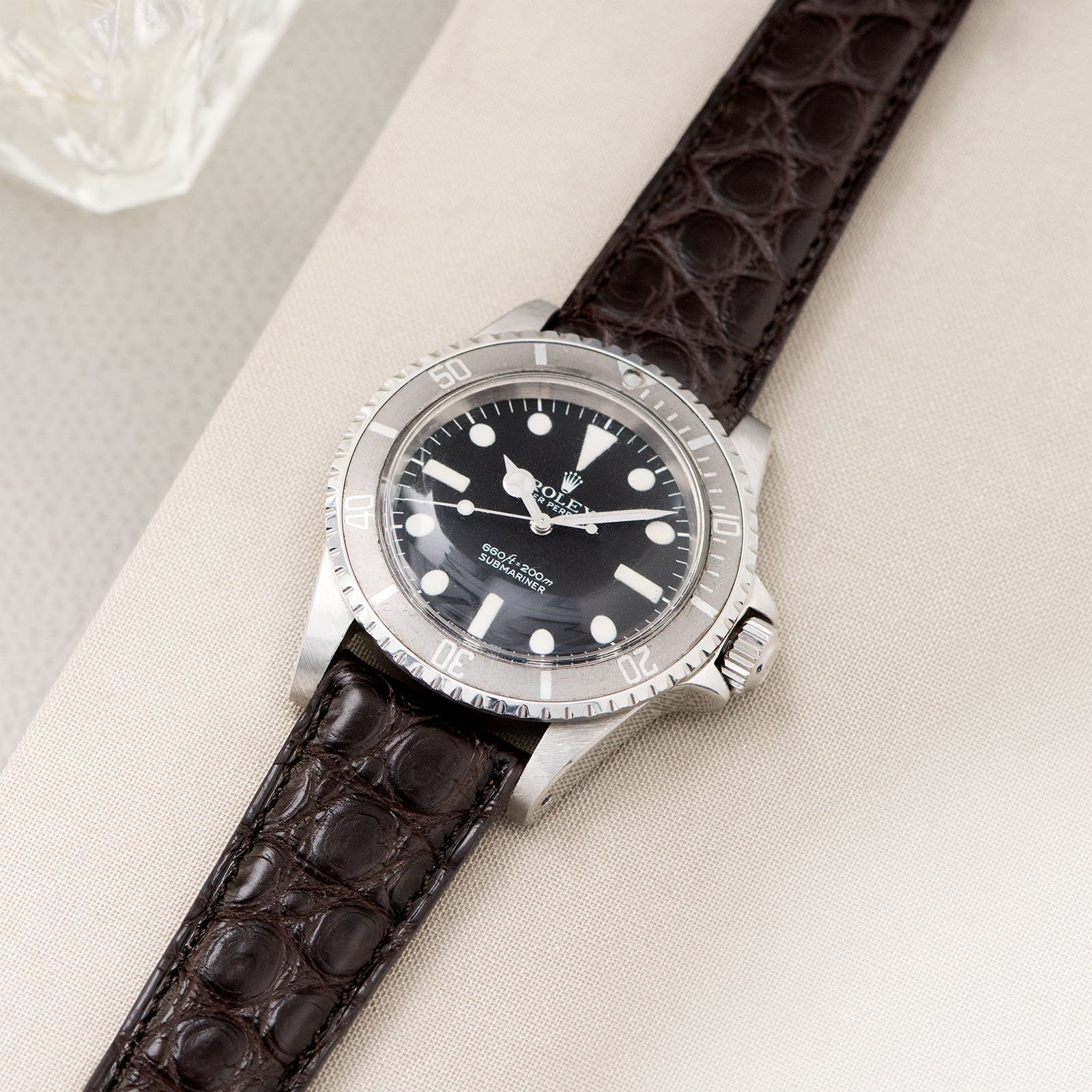 Dark Brown Alligator Leren Horlogeband