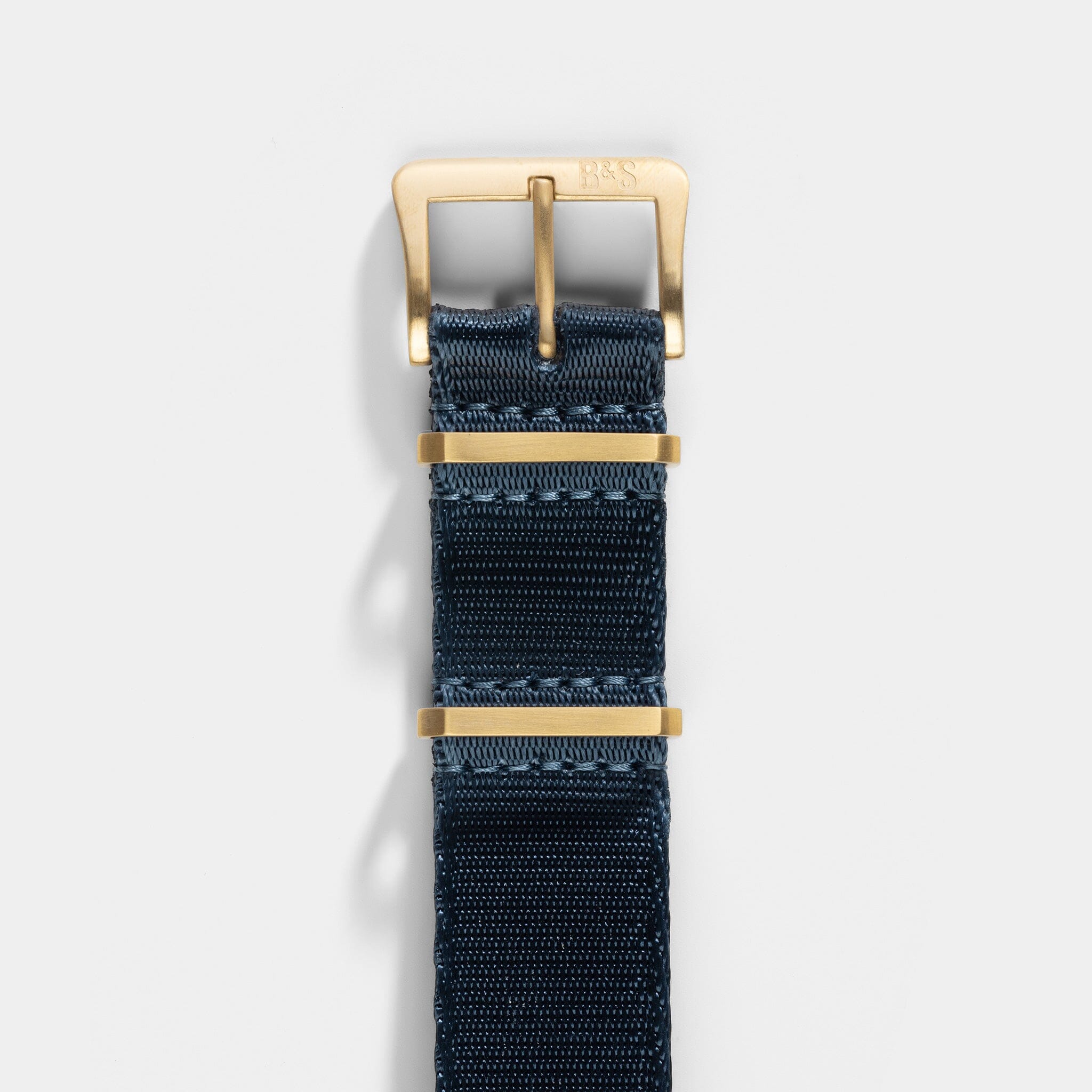 Deluxe Nylon Nato Horlogeband Navy Blue - Mat Goud