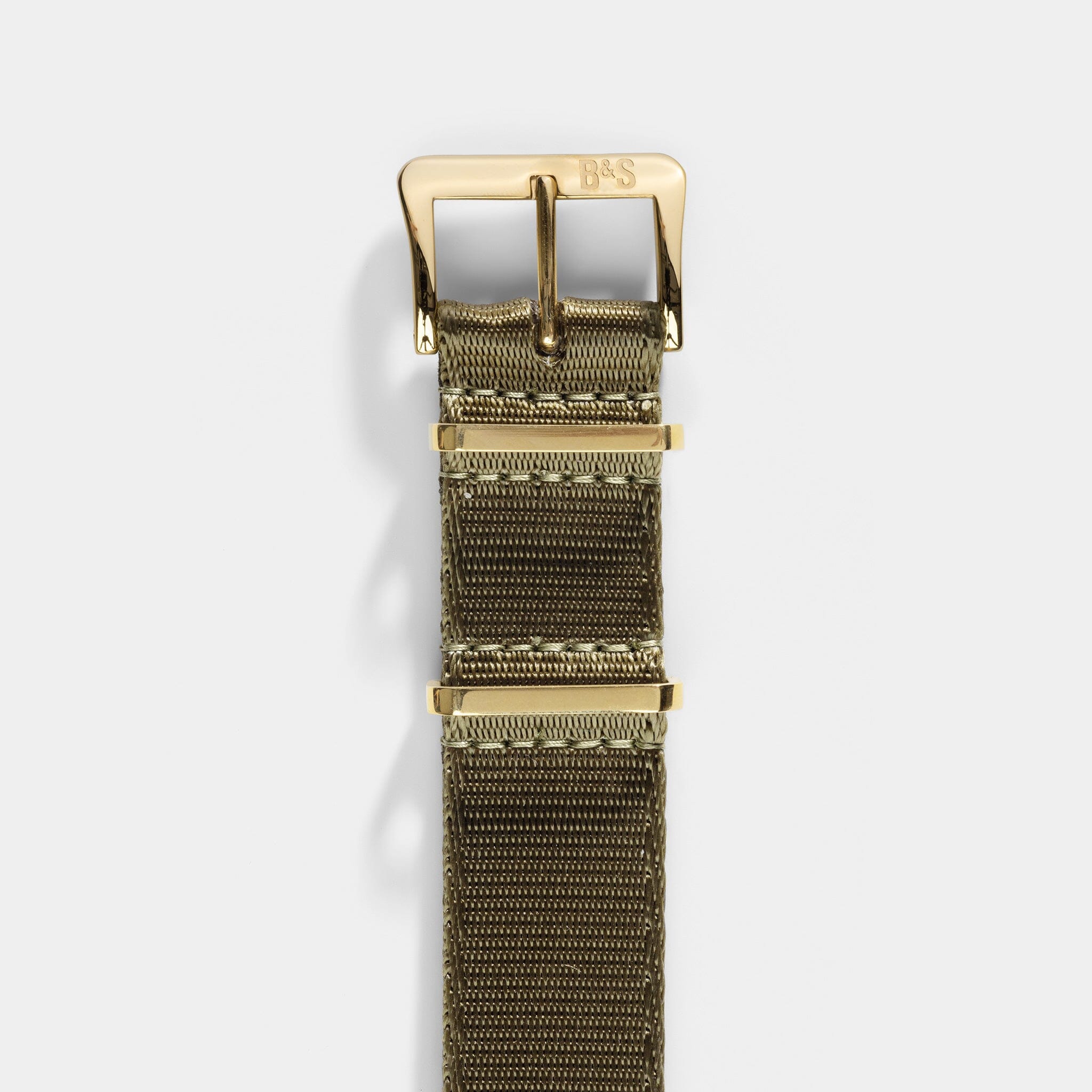 Deluxe Nylon Nato Horlogeband Olive Drab Green - Goud