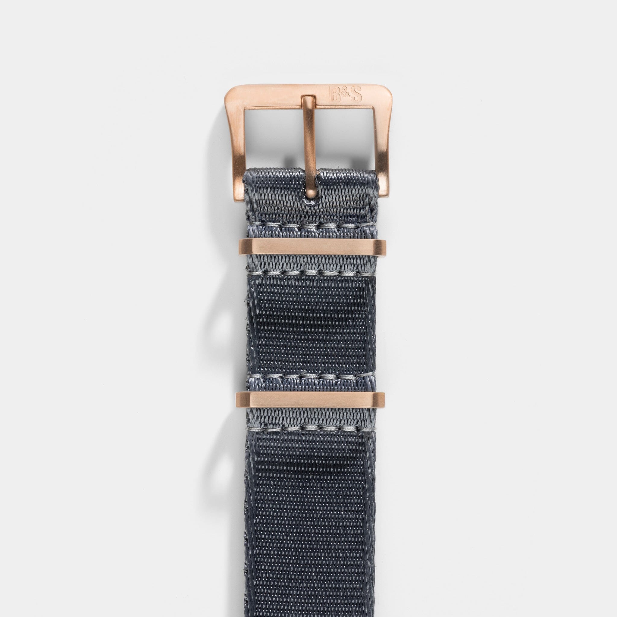 Deluxe Nylon Nato Horlogeband Diep Grijs - Mat Rosé Goud