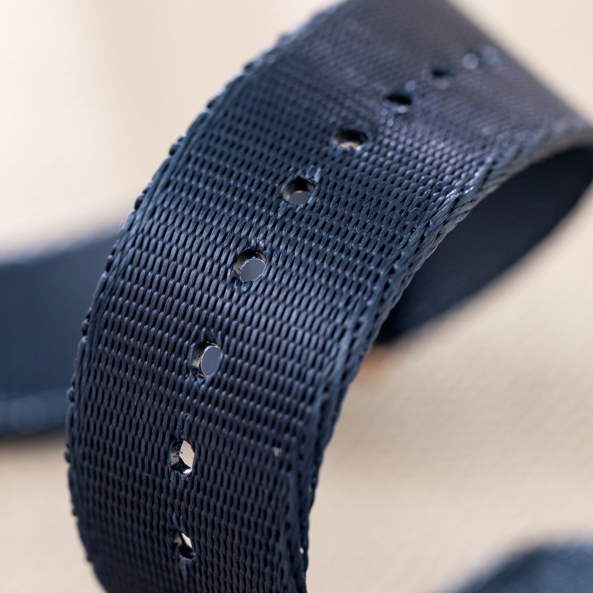 Deluxe Nylon Nato Horlogeband Navy Blue - Mat Rosé Goud