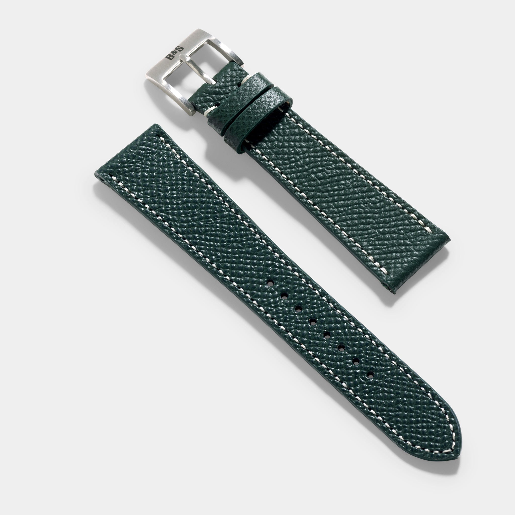 Epsom Dark Green Leren Horlogeband