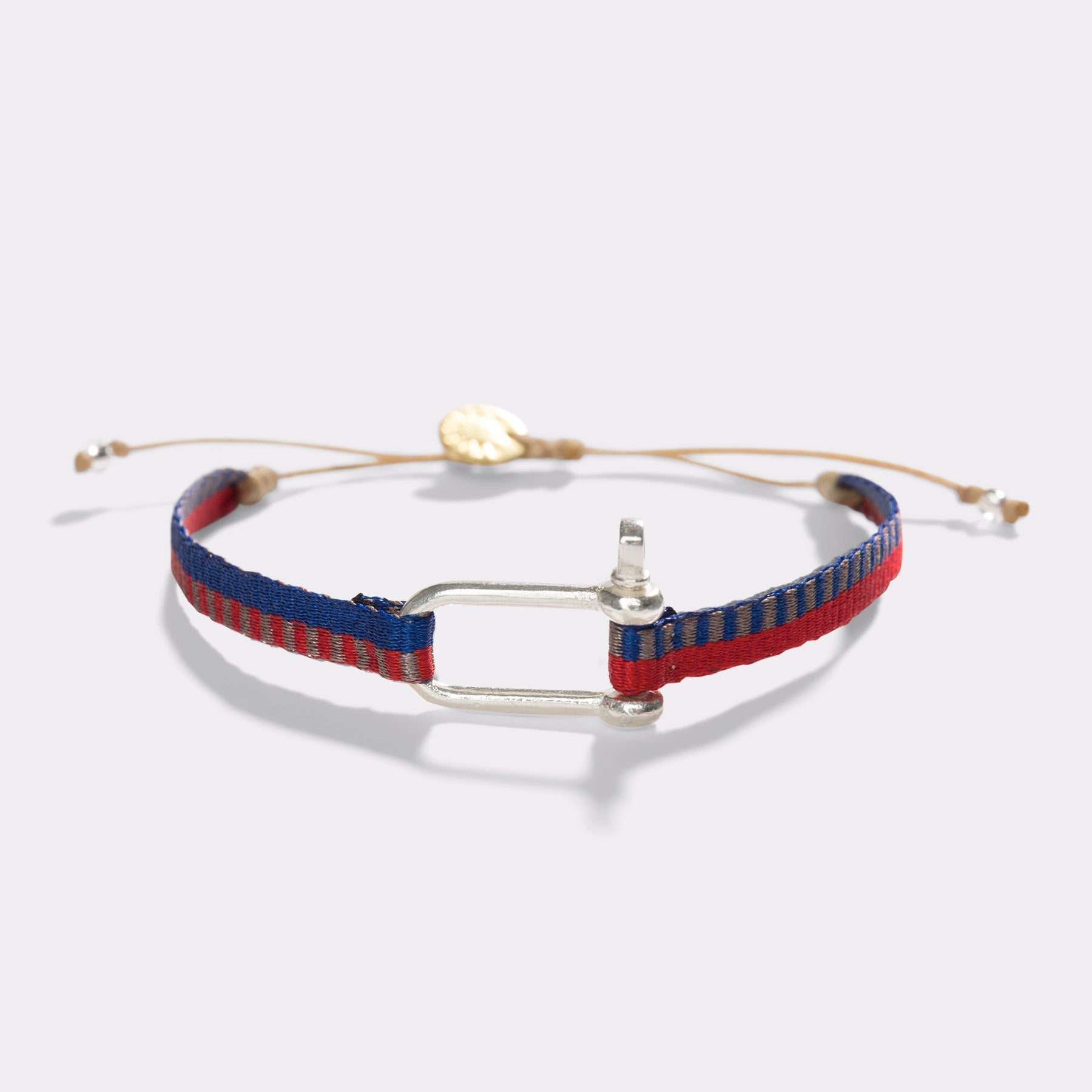 Guanabana Handmade Woven Bracelet Bracelet Blue and Red with Horse Shoe