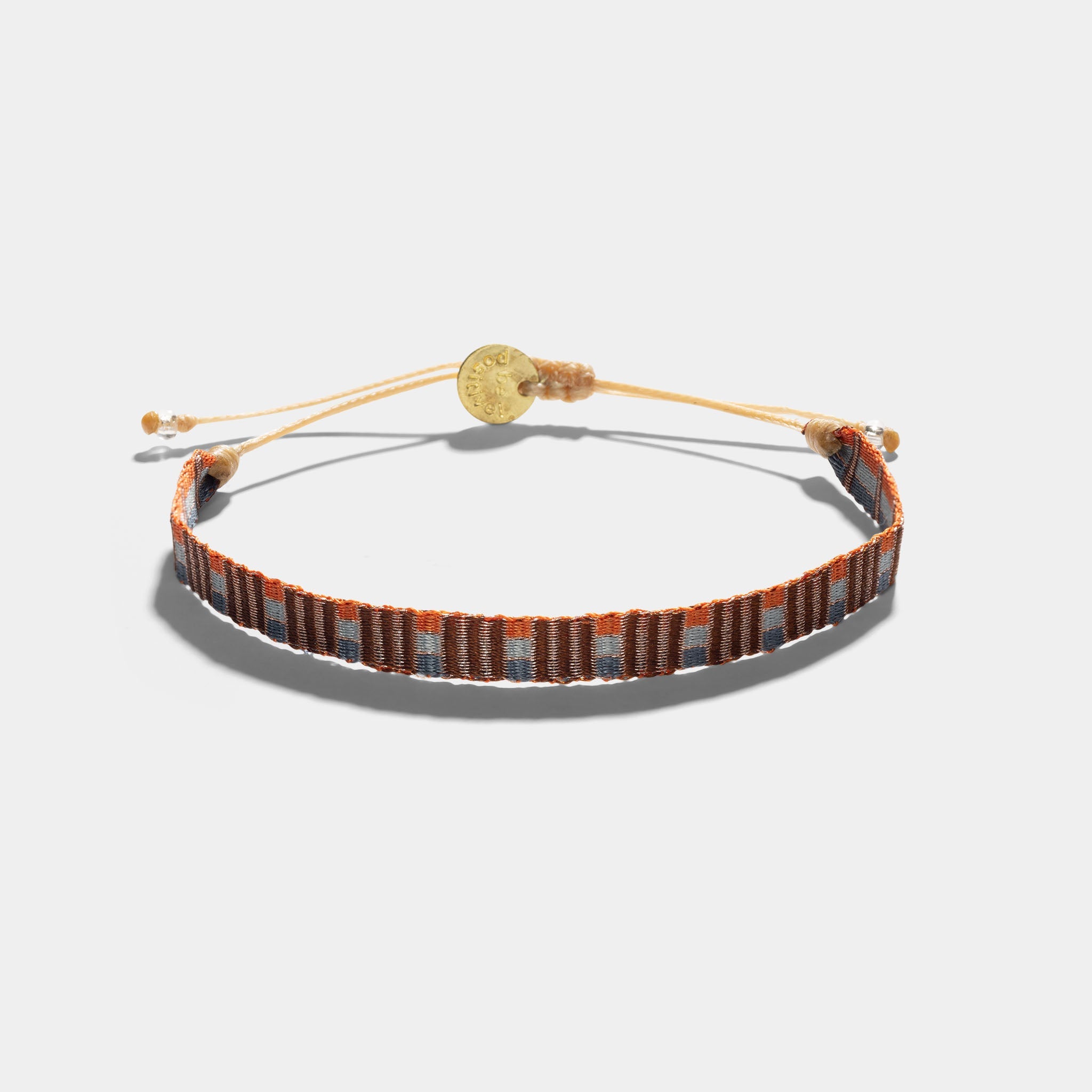 Guanabana Woven Bracelet – Brown, Grey & Orange