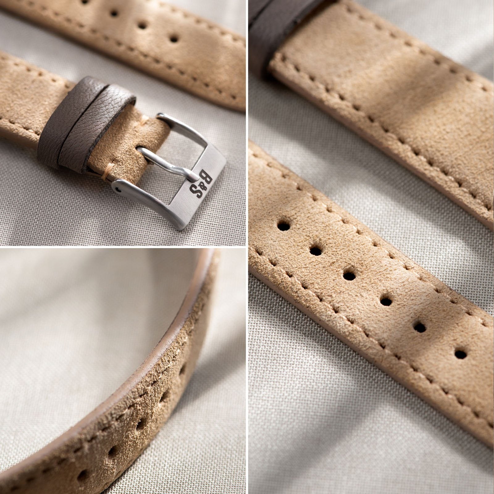 Refined Light Brown Suede Horlogeband