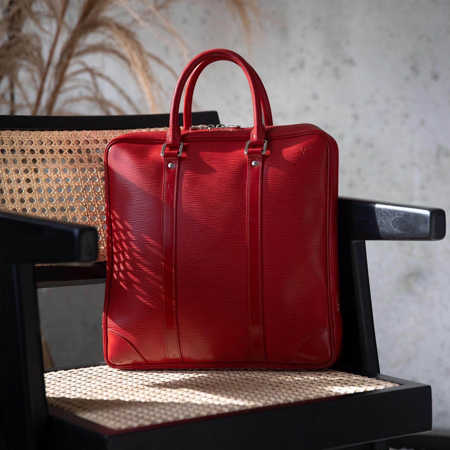 Louis Vuitton Red Epi Leather Business Bag