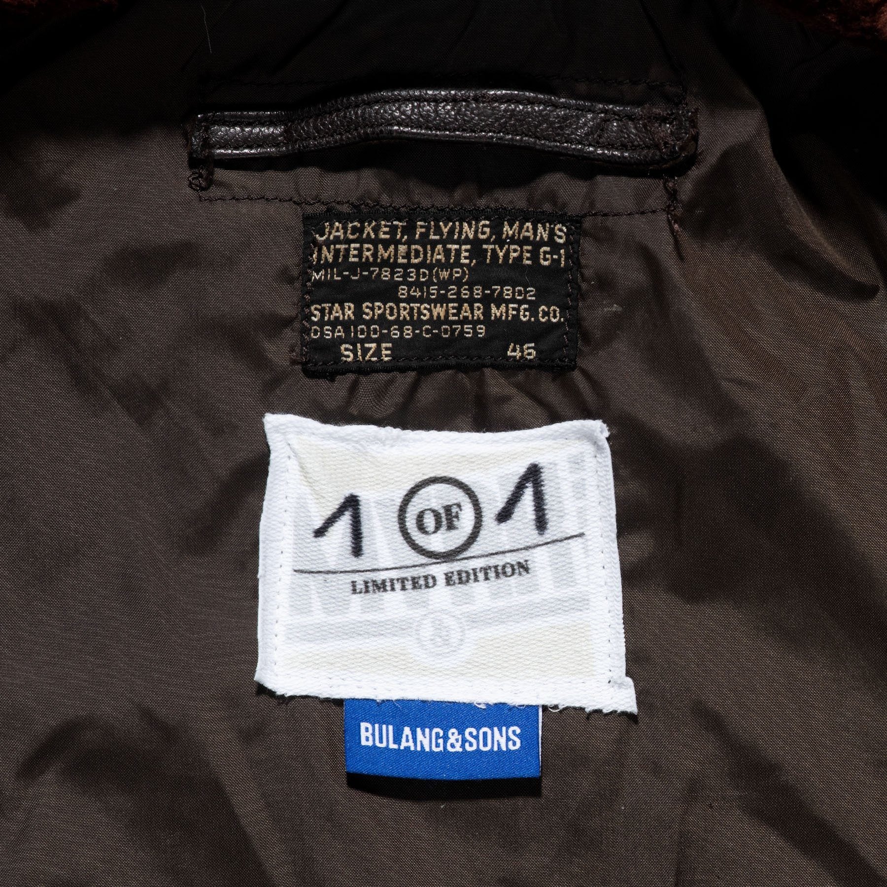 1 OF 1 Custom Vintage MVRK G-1 Leather Flight Jacket