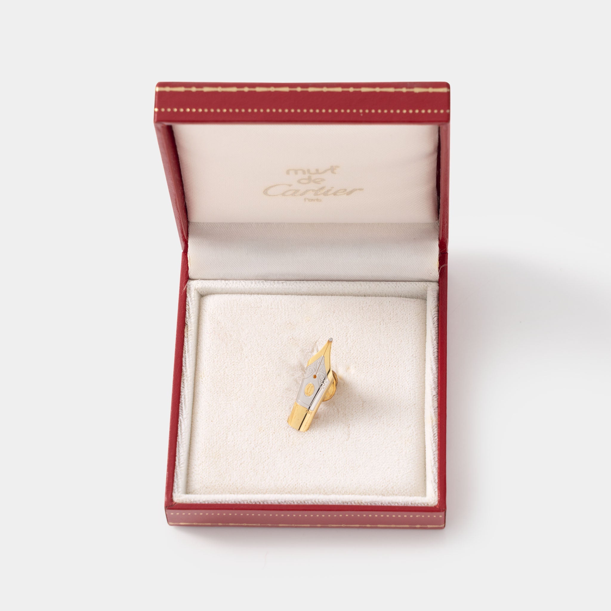 Cartier "Fountain pen pin " in 18 k yellow and white gold