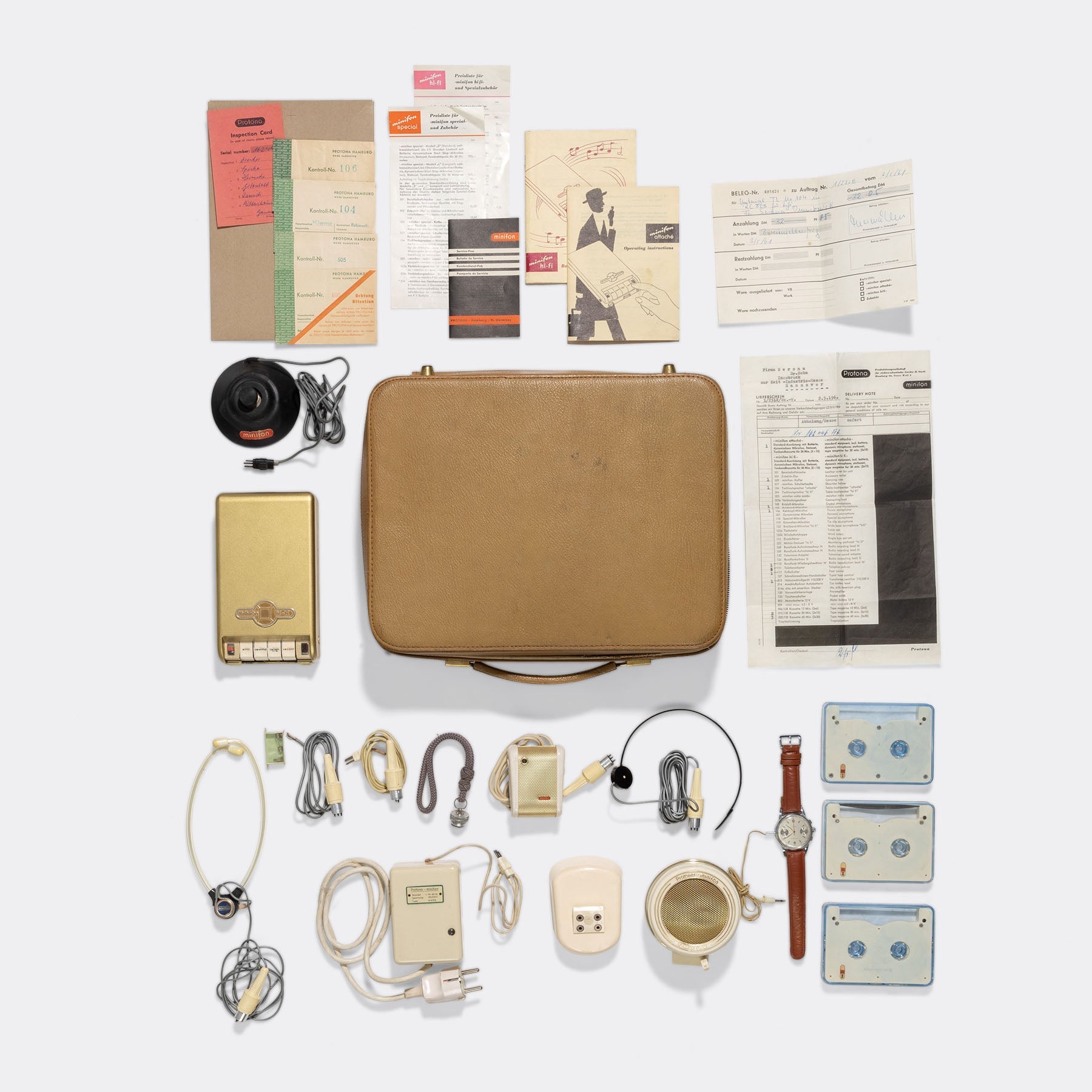 1960s Protona Minifon Wrist Watch Surveillance Set