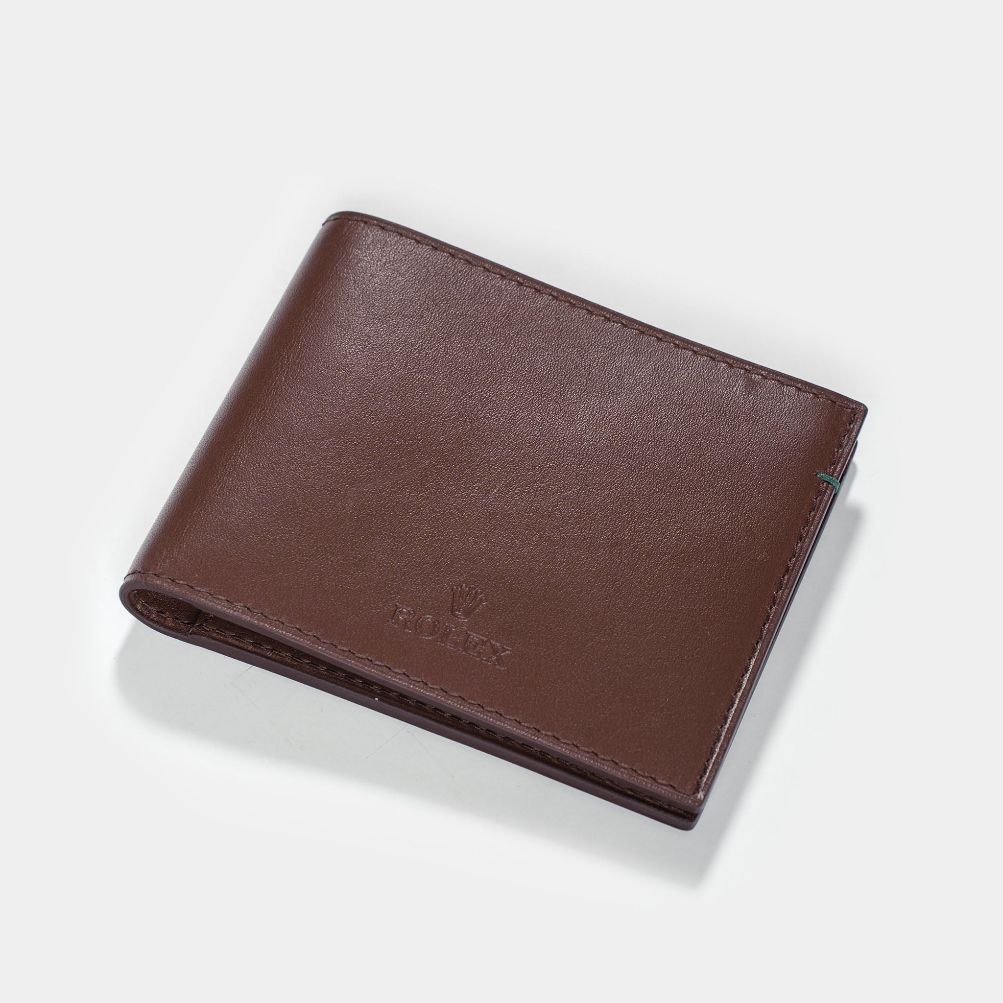 Rolex chestnut brown leather men’s wallet