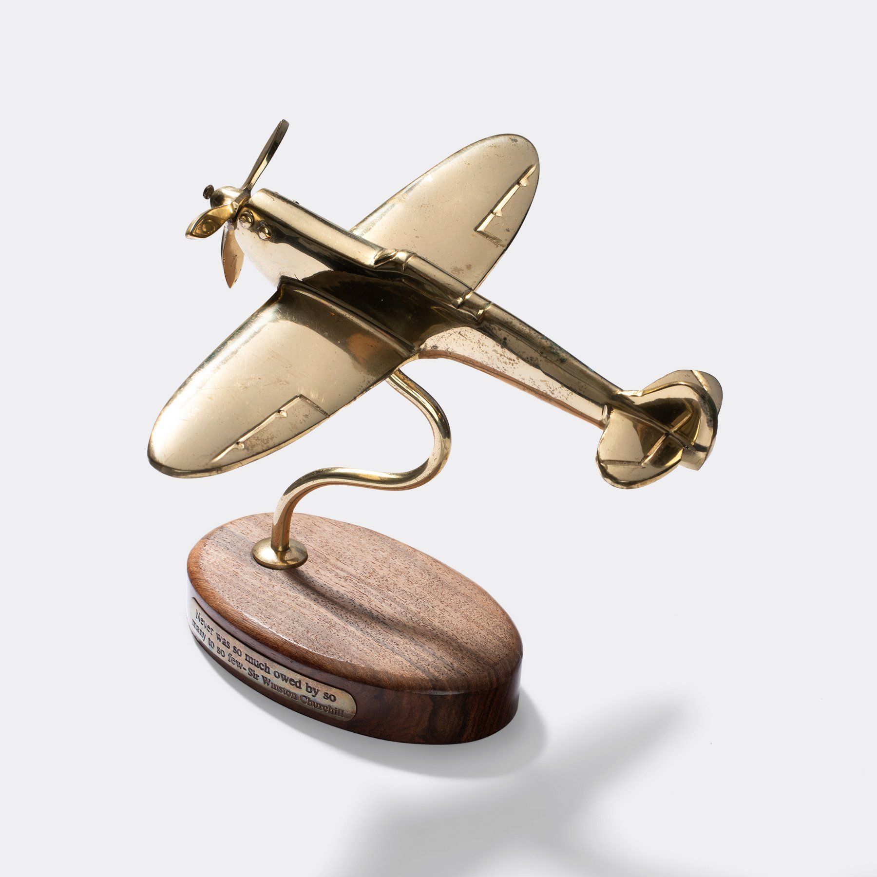 1950s Brass Spitfire Desk Airplane