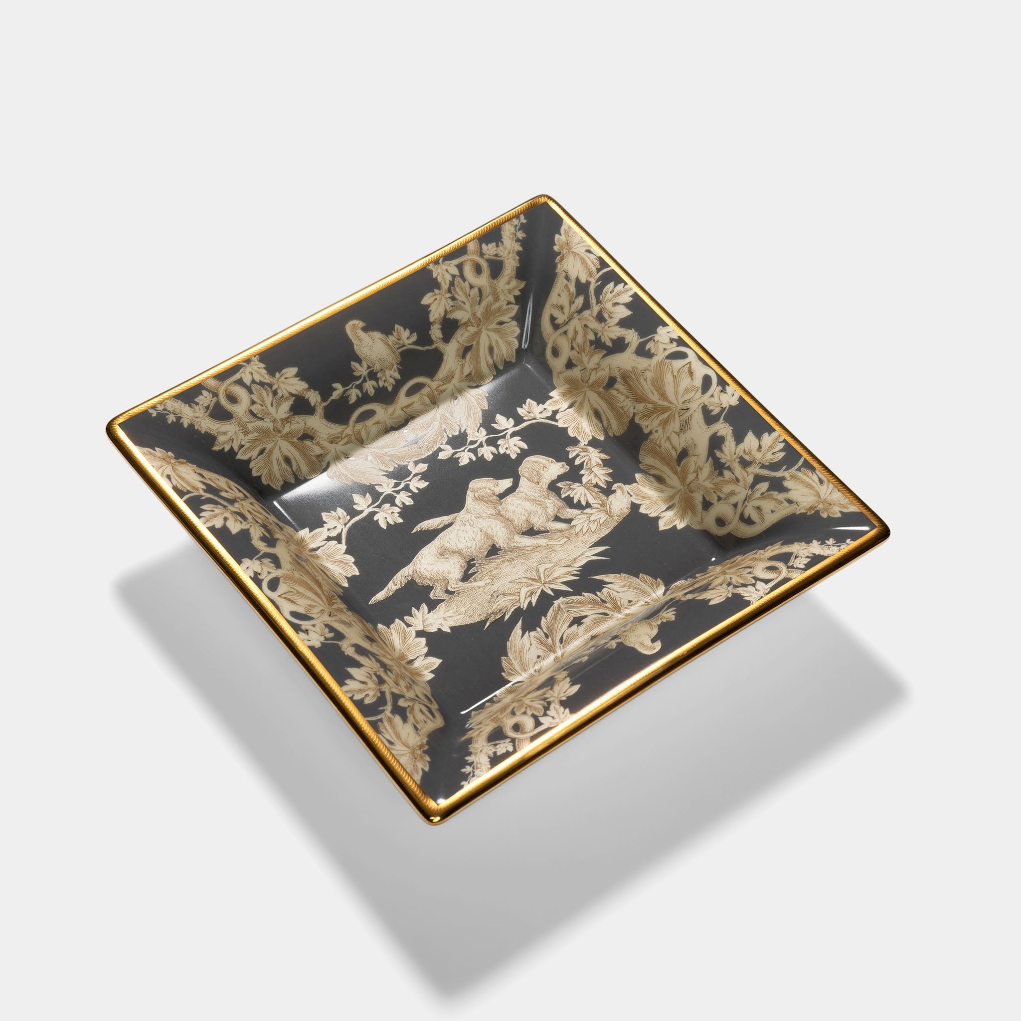 Patek Philippe porcelan "Hunting Dogs " Limoges Vide Poche Dish Trinket