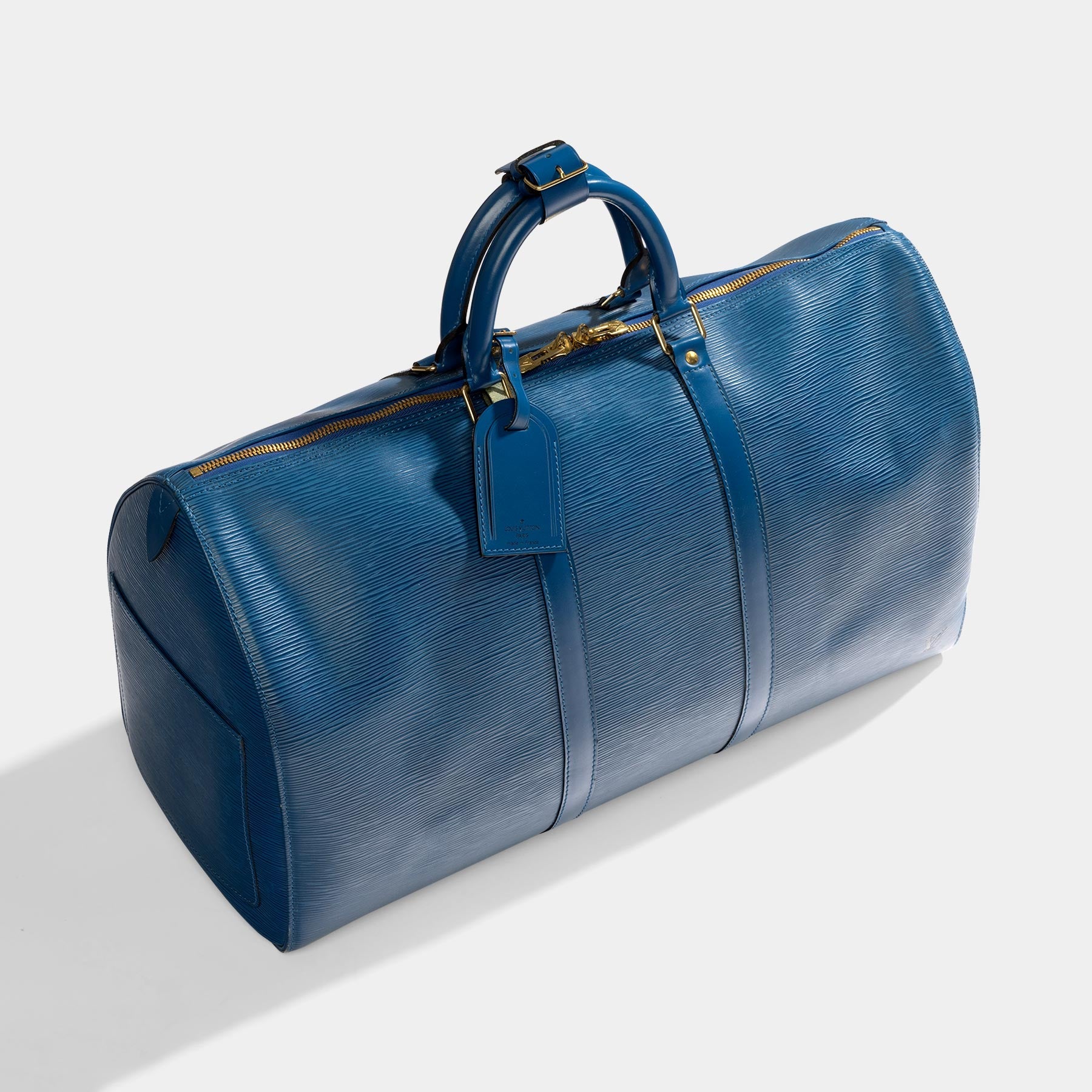 Louis Vuitton Blue Epi Keepall 50