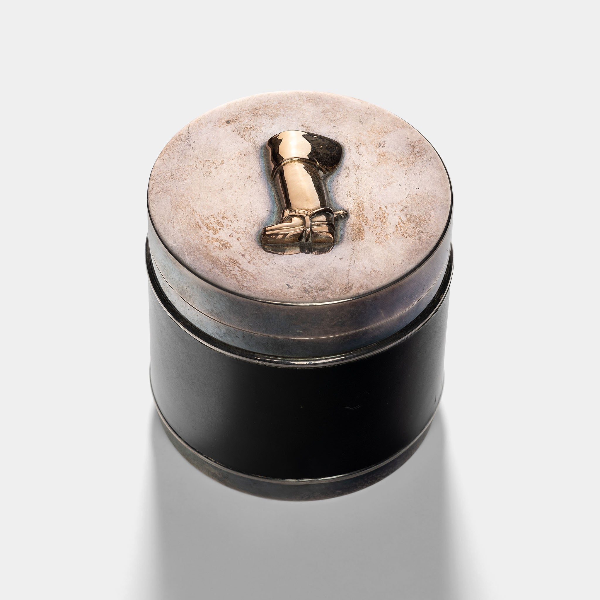 Hermès Paris Metal and Leather Decorative Cigarette Box
