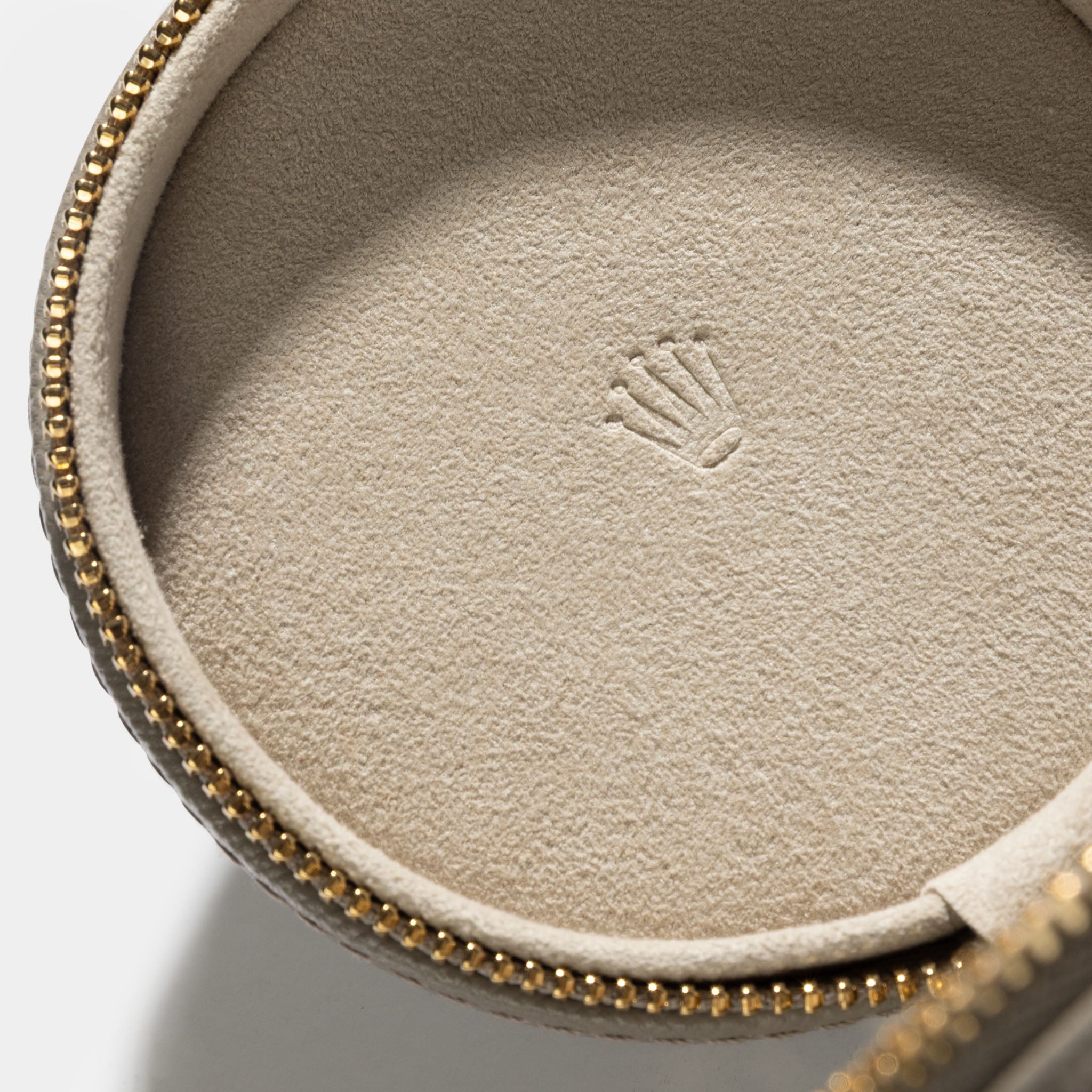 Rolex Grey Monarch Zipper Jewellery Travel Case