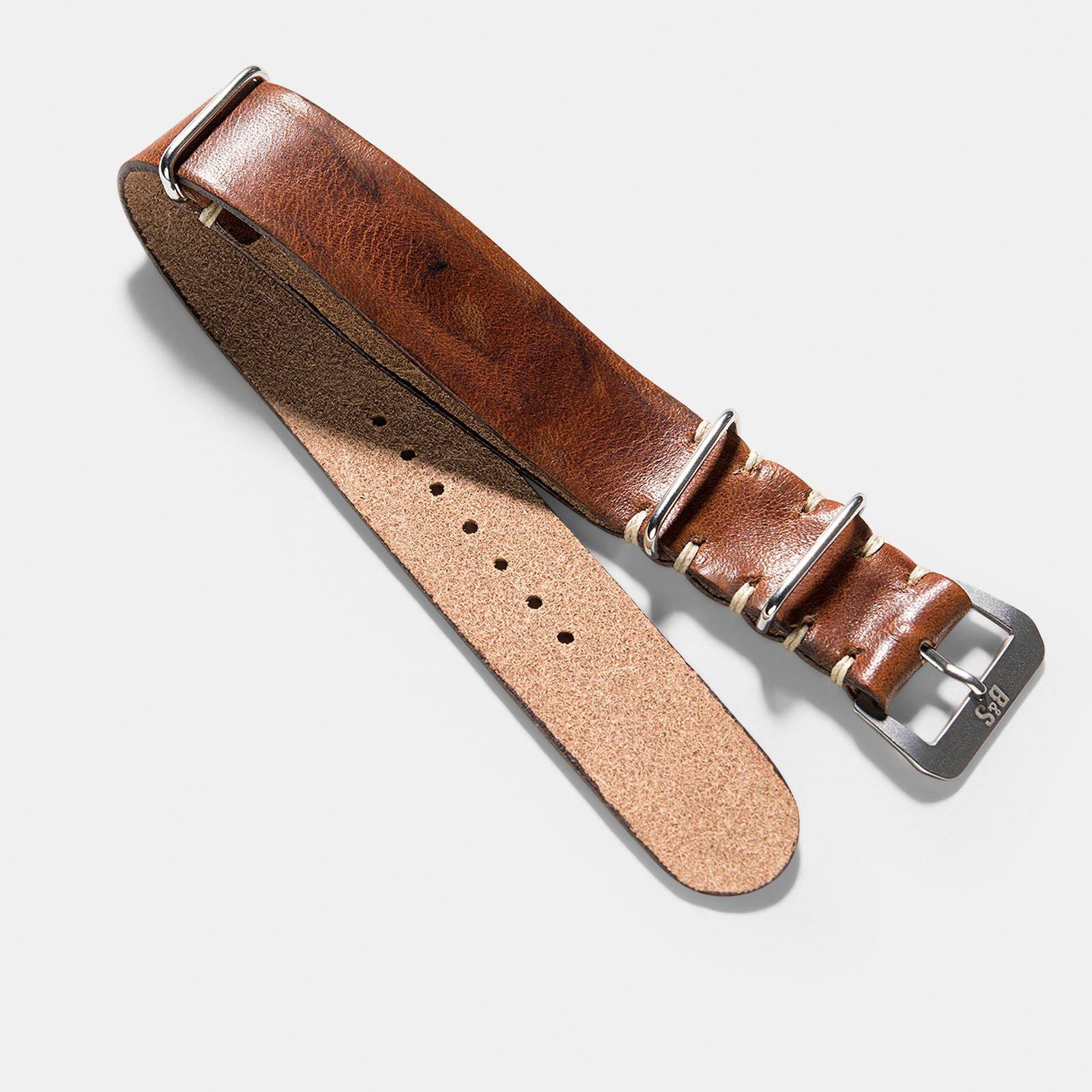 Horlogeband voor Tudor Black Bay 41mm - Siena Brown Single Pass Leather