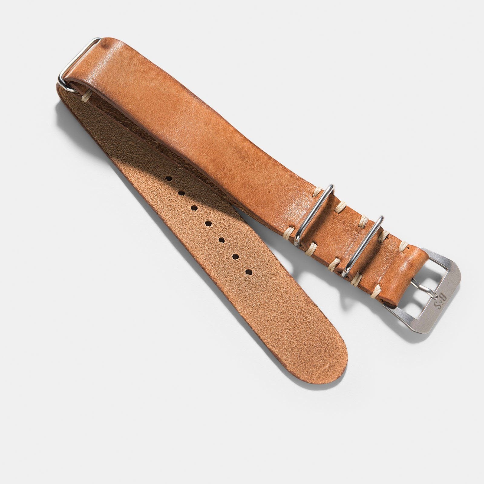 Horlogeband voor Tudor Black Bay 41mm - Caramel Brown Single Pass Leather