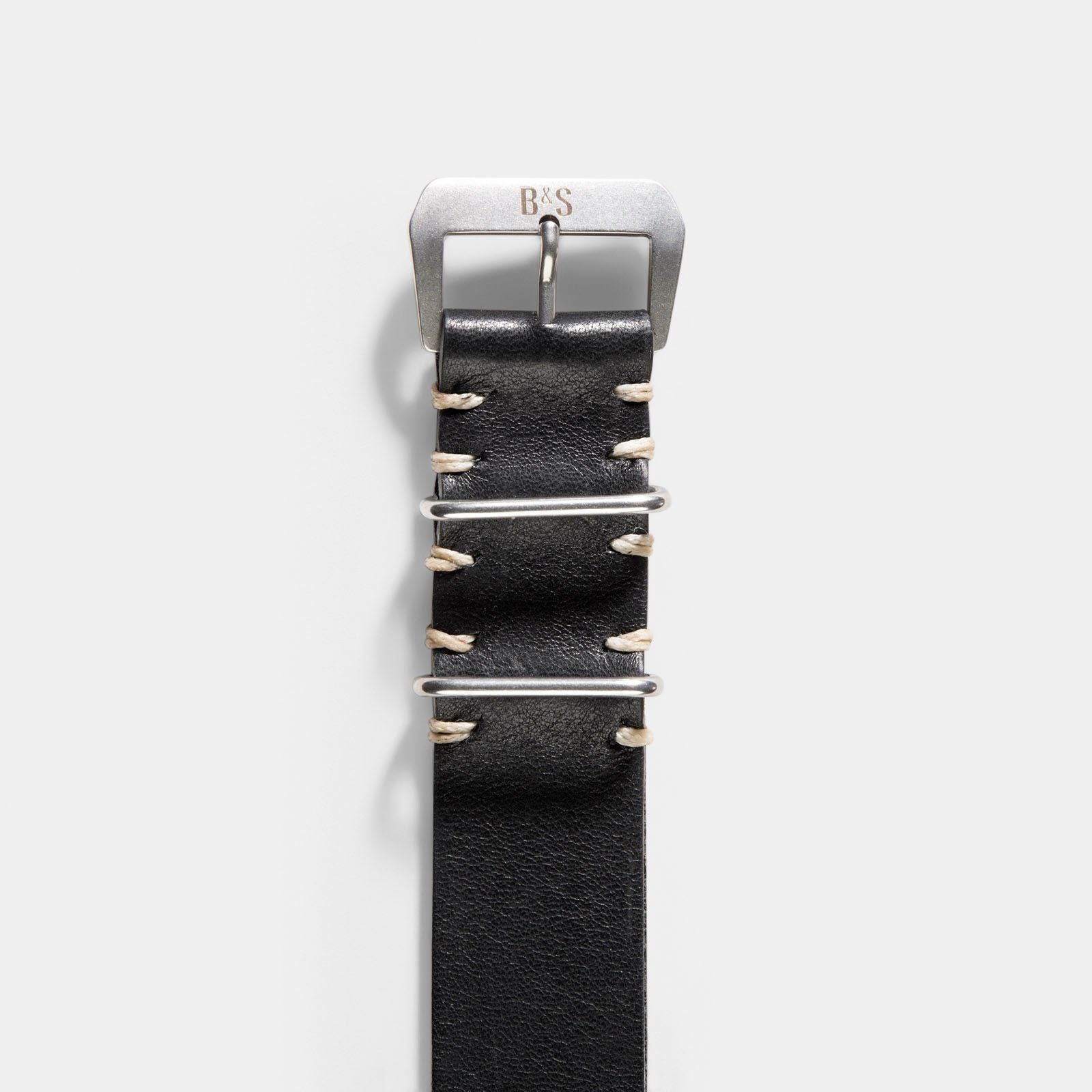 Horlogeband voor Rolex Submariner 5513 & 1680 - Single Pass Black Leather