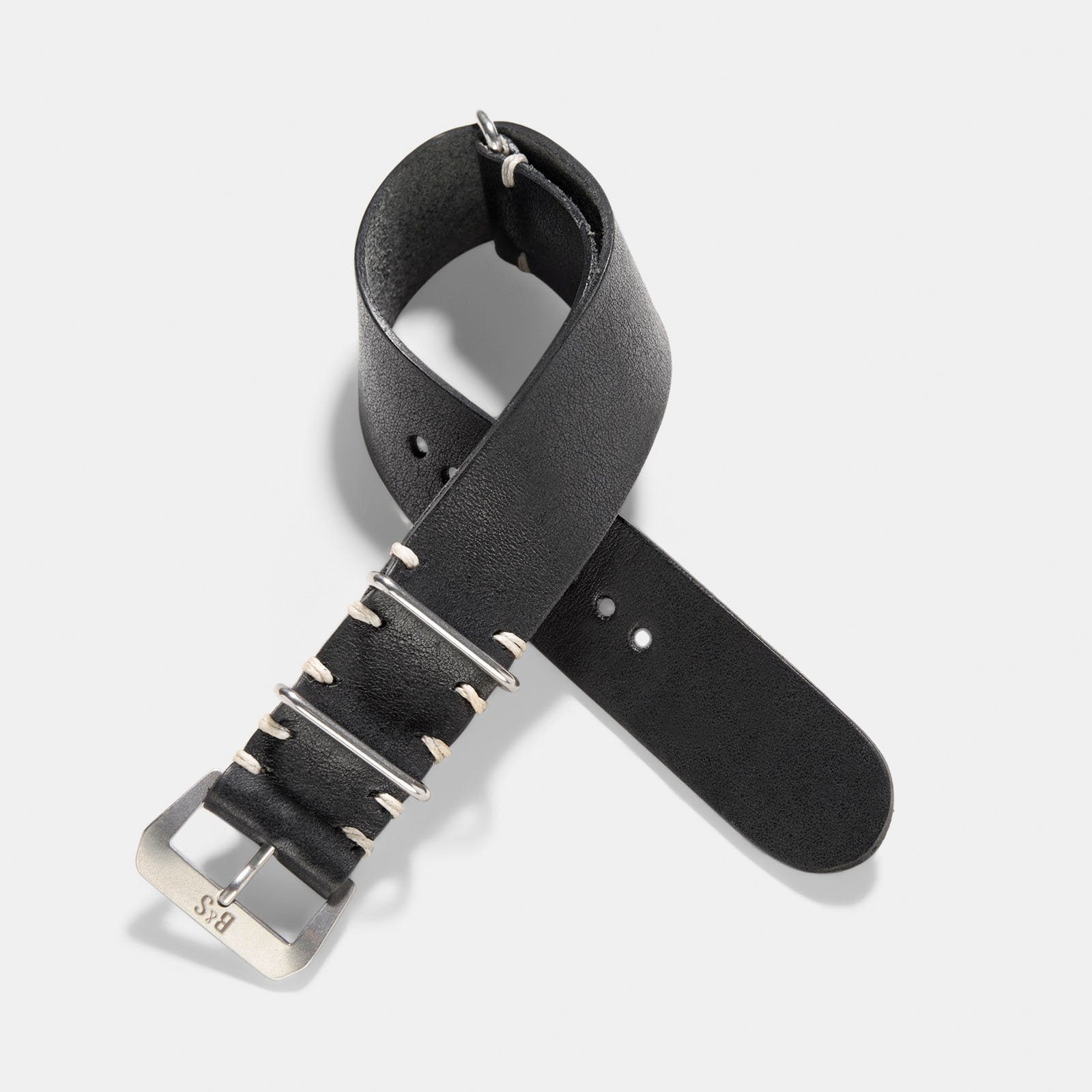 Horlogeband voor Rolex Submariner 5513 & 1680 - Single Pass Black Leather
