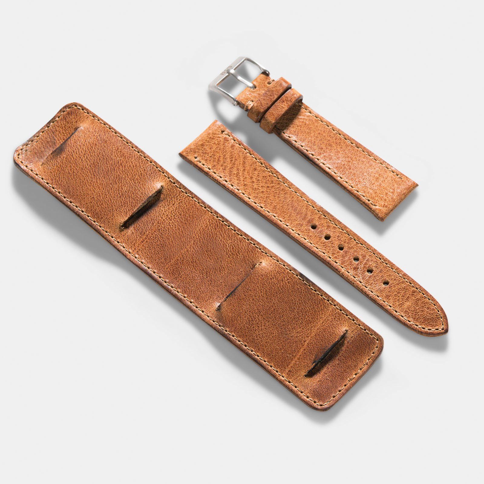 Horlogeband voor IWC Flieger Chronograph - Newman Faccio Brown Leather (20mm)