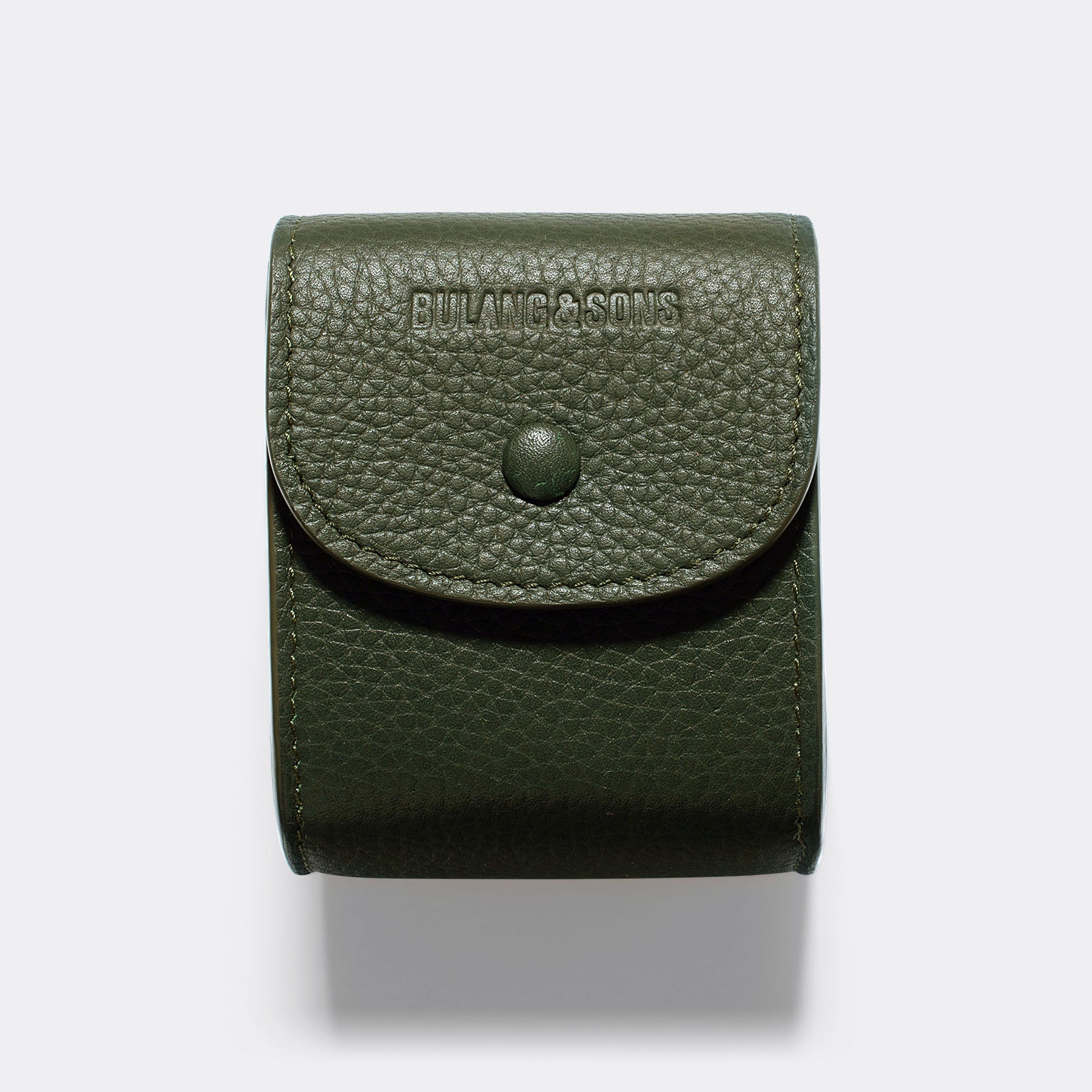 Olive Green Leather Single Watch Cube