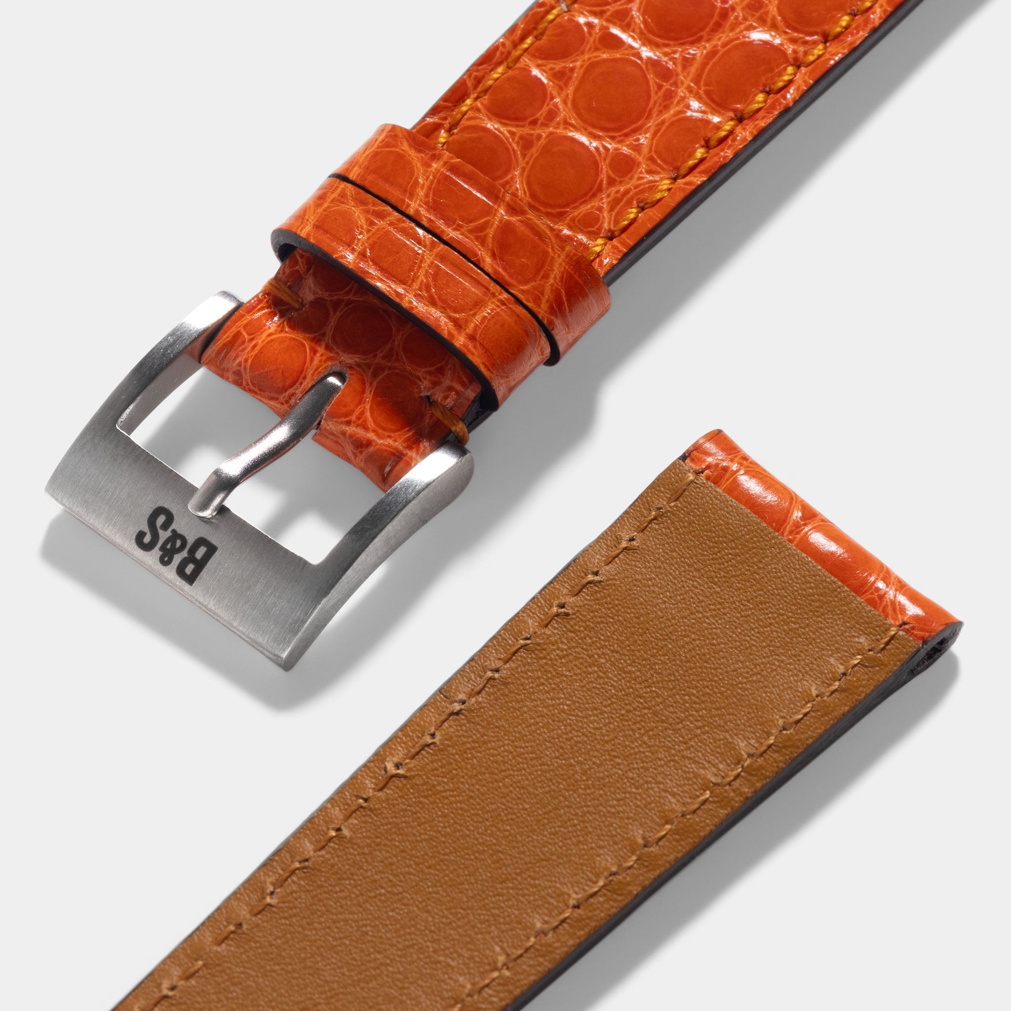 Brilliant Orange Alligator Leren Horlogeband