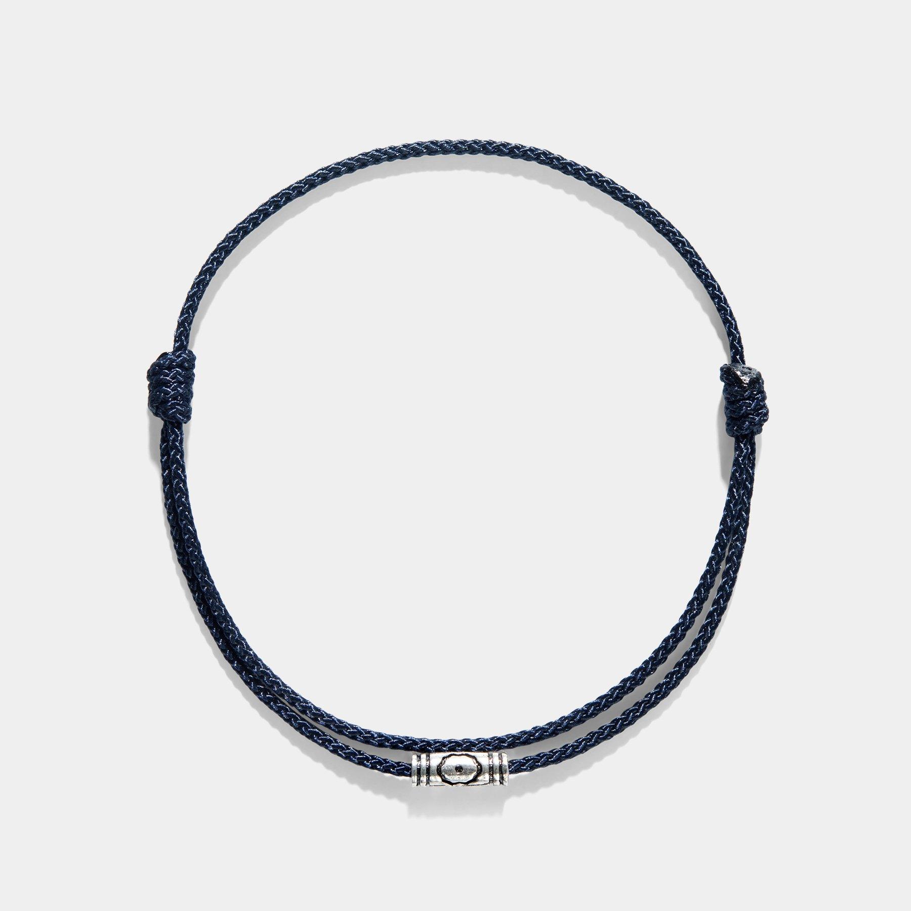 Oskar Gydell Navy Blossom Bead Nylon Bracelet