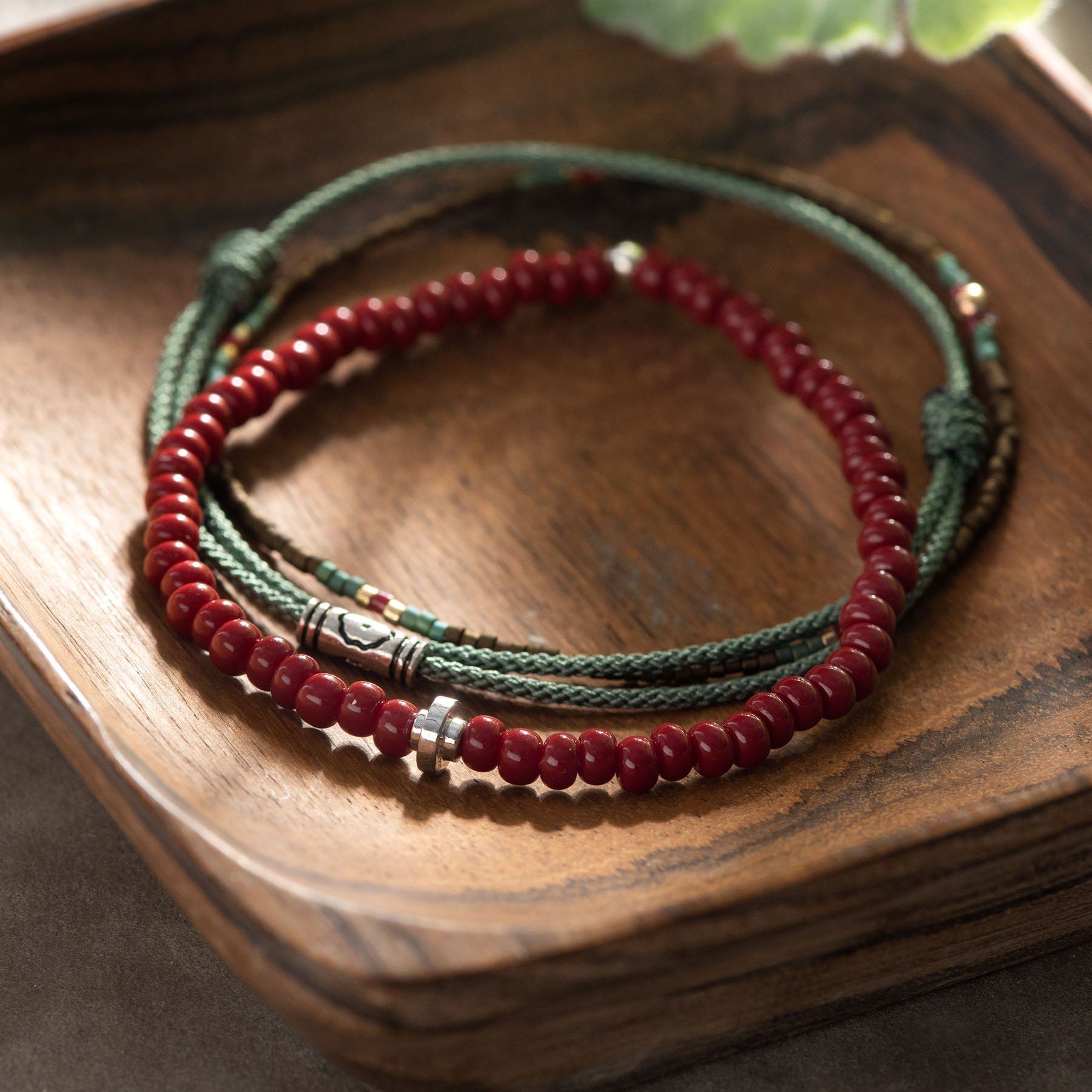 Oskay Gydell Oxblood Seed Beads Bracelet