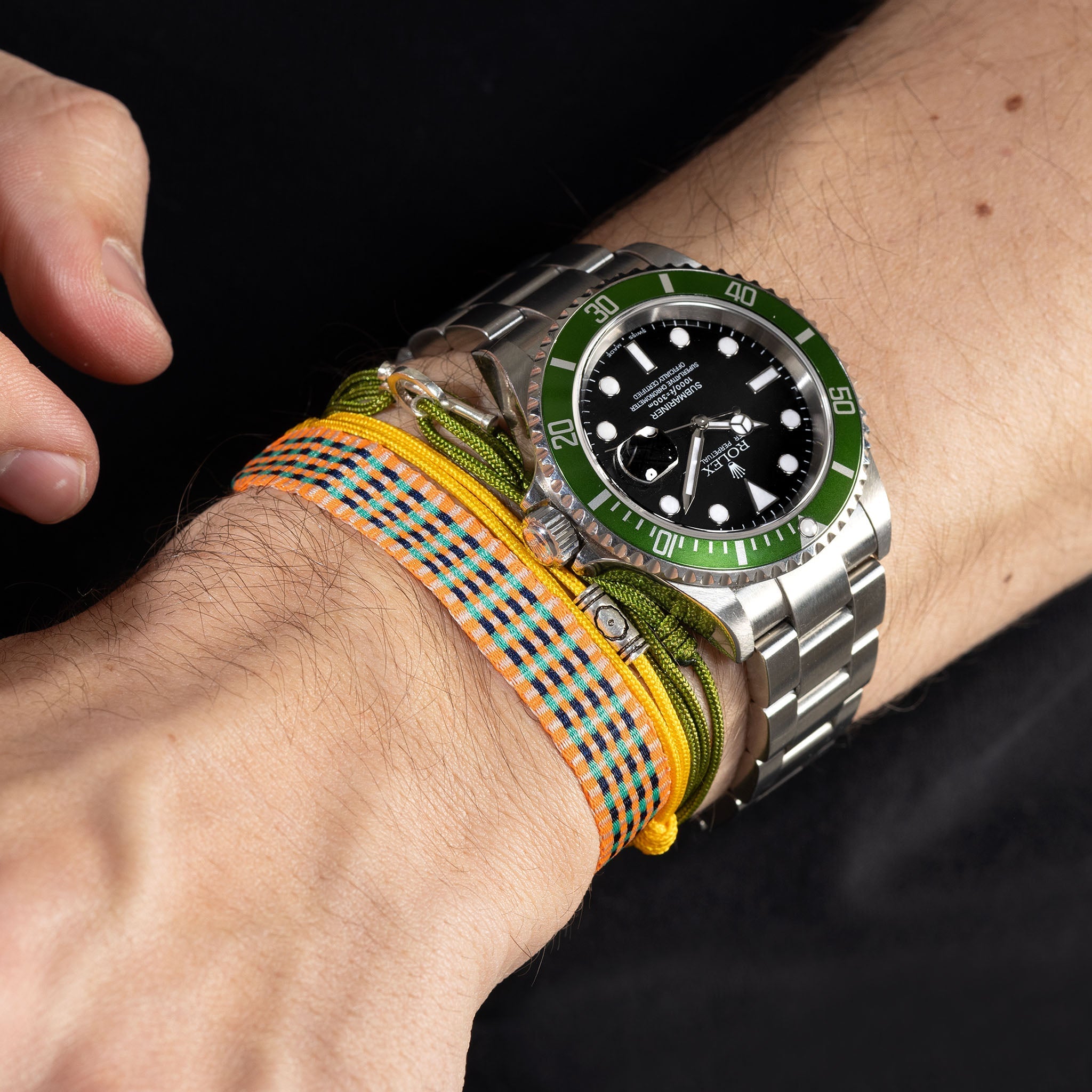 Oskar Gydell Nylon Cord Bracelet Light Olive Green 3-Laps