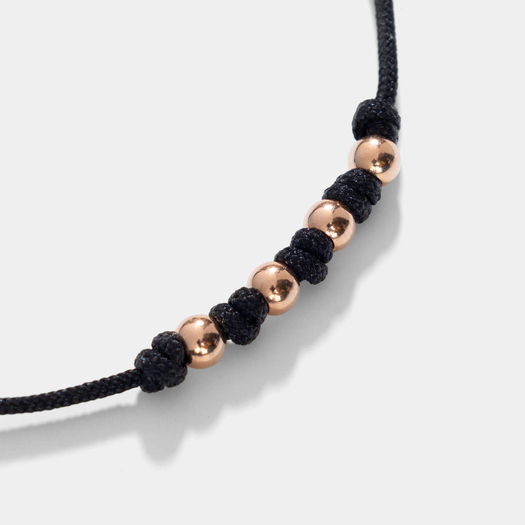 Oskar Gydell Nylon Cord With 4 Gold Beads 18K Black