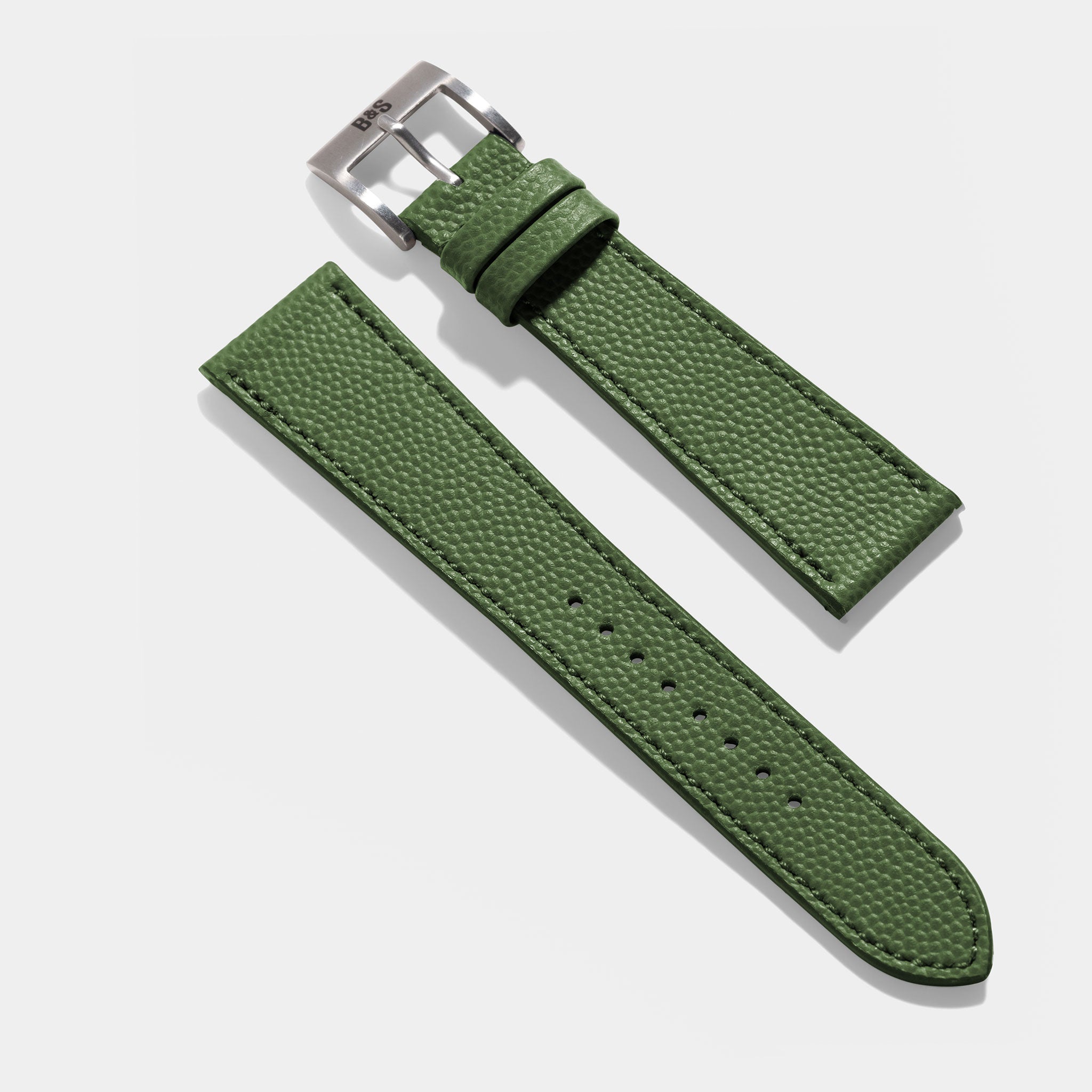 Pebbled Green Tonal Leren Horlogeband
