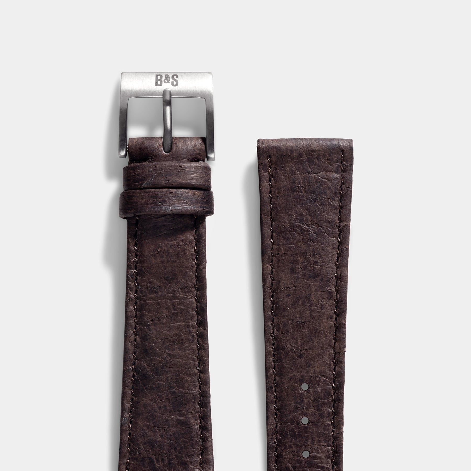 Slim Peccary Dark Brown Leren Horlogeband