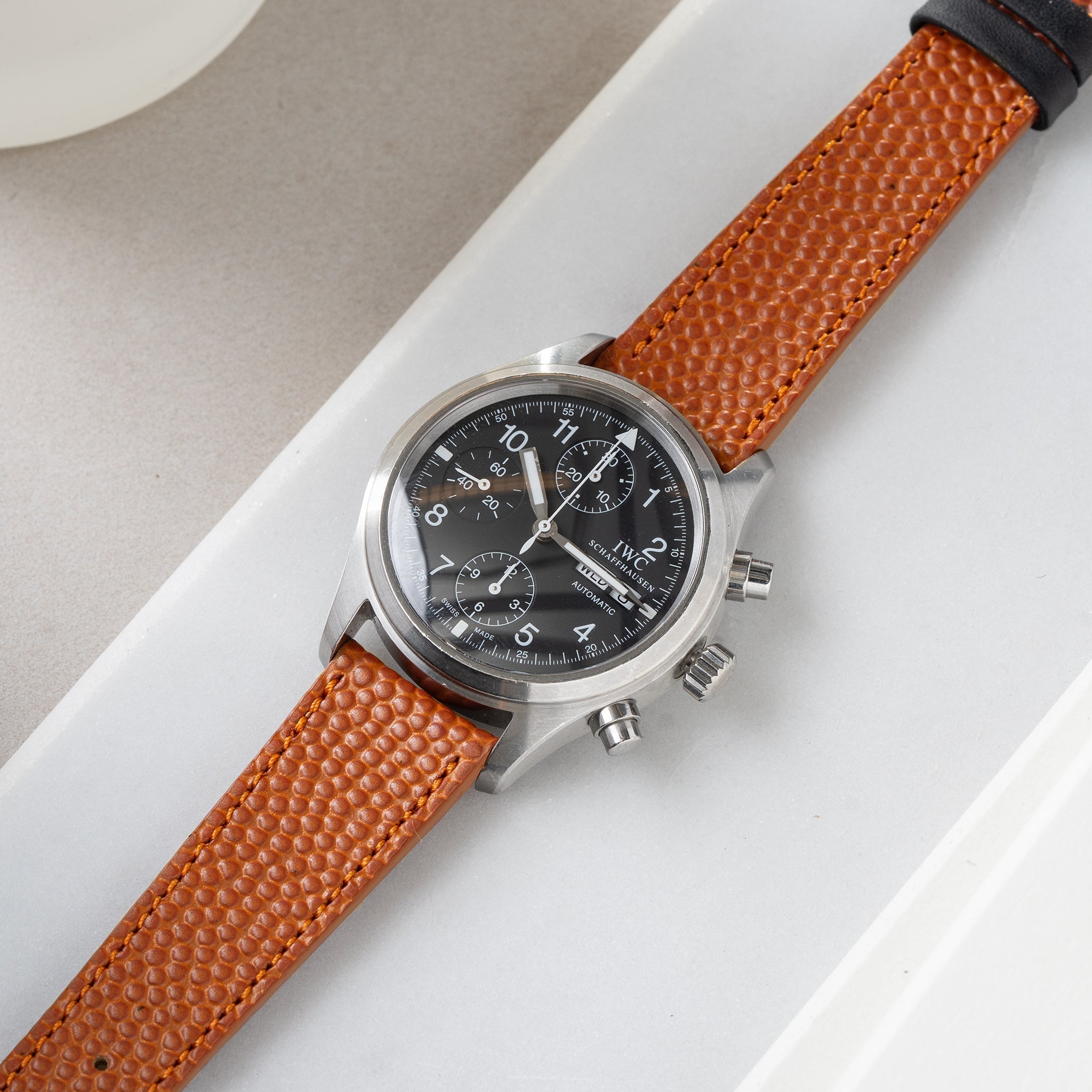 Horlogeband voor IWC Flieger Chronograph -Basketball Horween Leather (20mm)