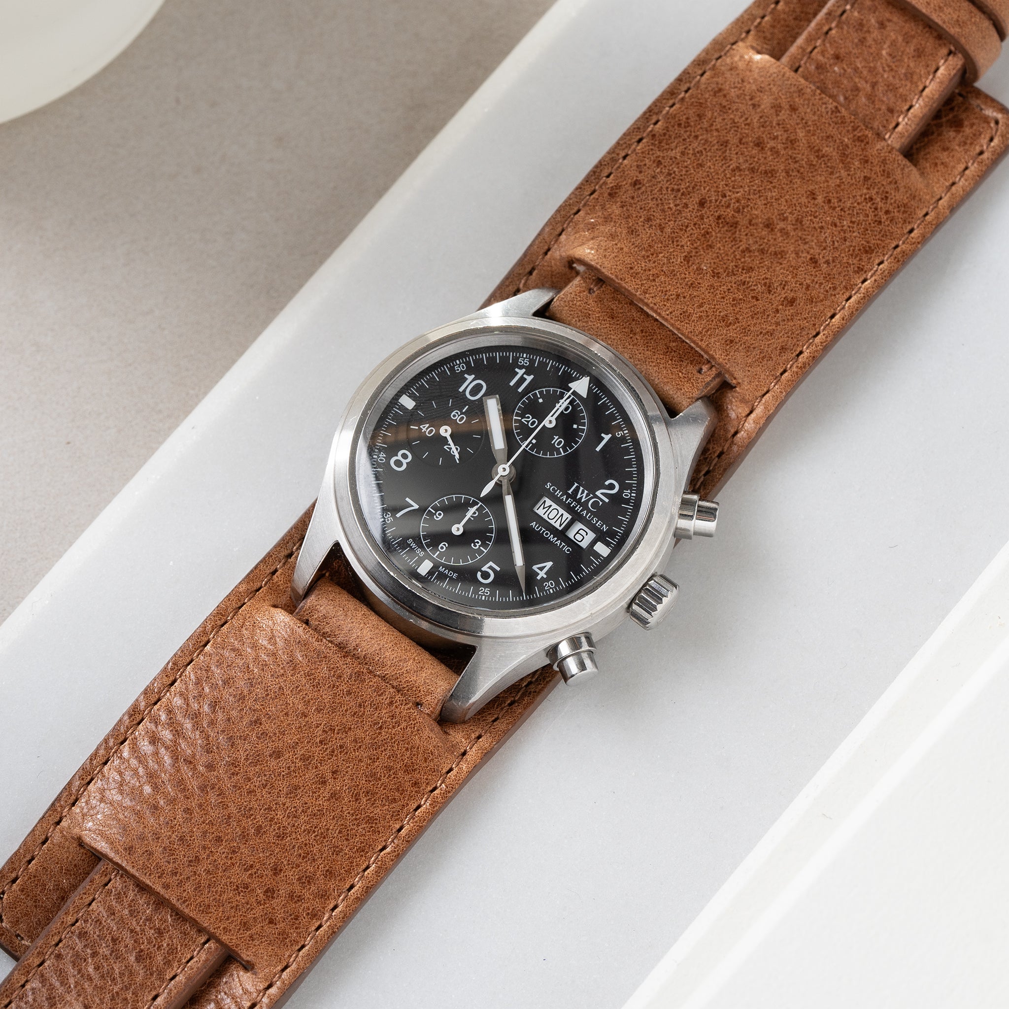 Horlogeband voor IWC Flieger Chronograph - Newman Faccio Brown Leather (20mm)