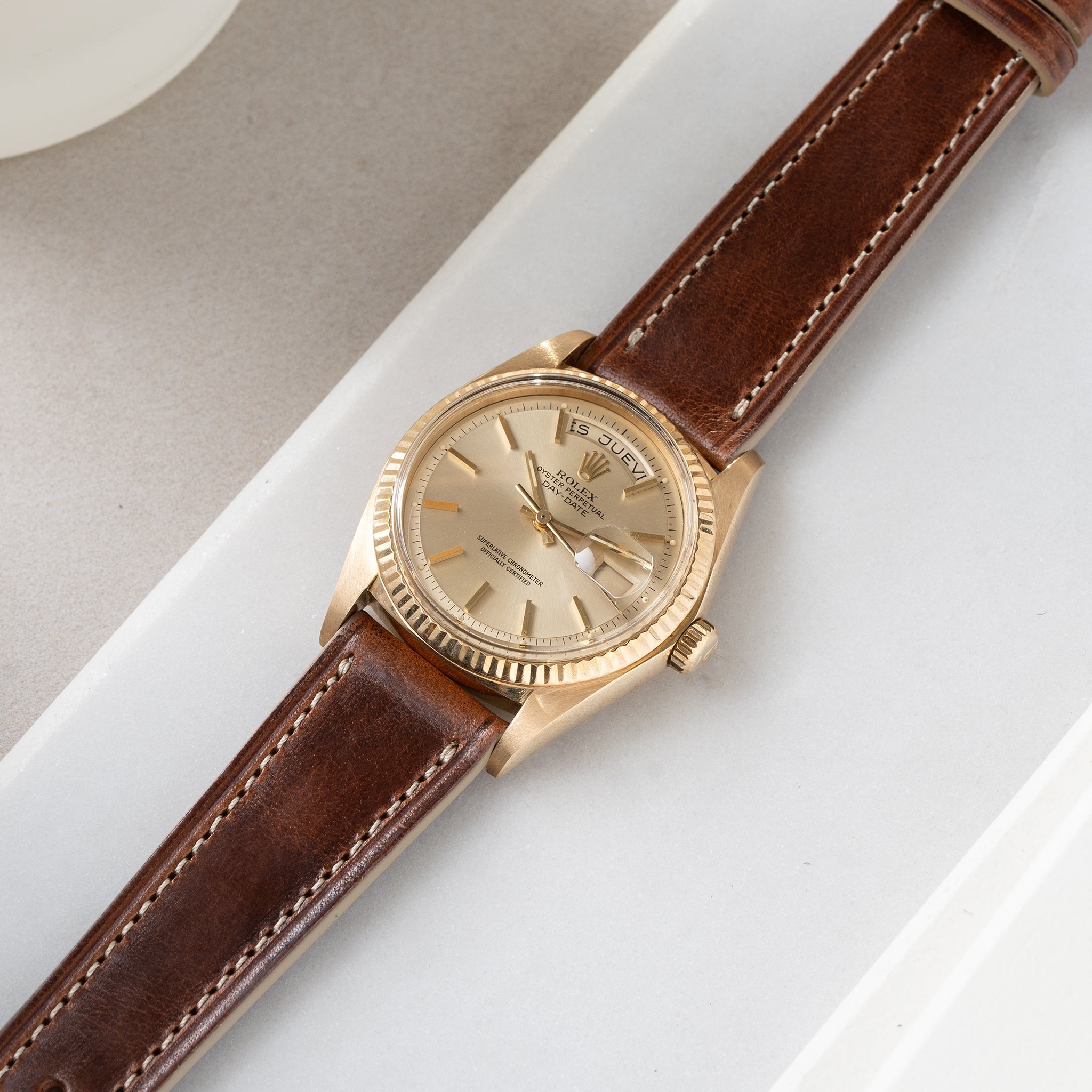 Strap for Rolex Day Date - Siena Brown Retro Leather