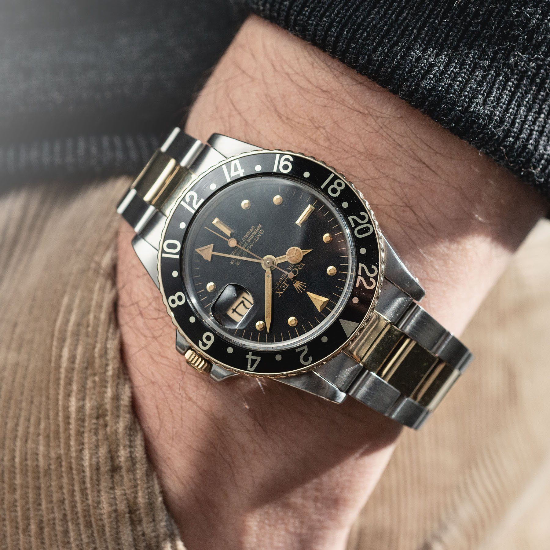 Rolex 16753 Black Nipple Dial GMT Master