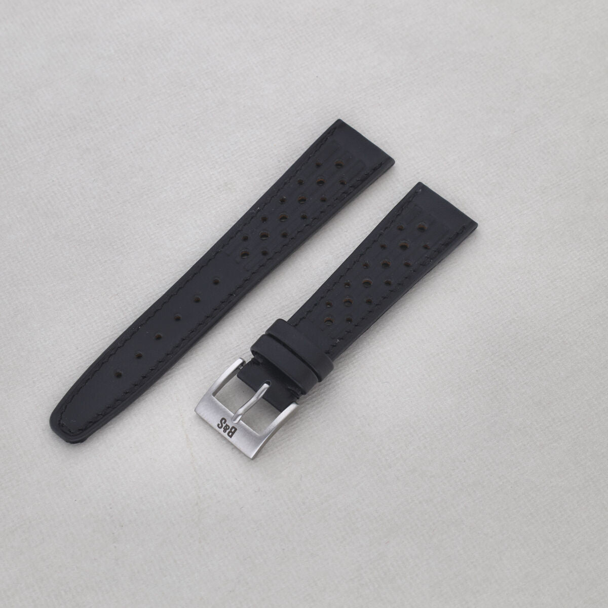 Sample Sale - Racing Black Speedy Leather Watch Strap - 20mm