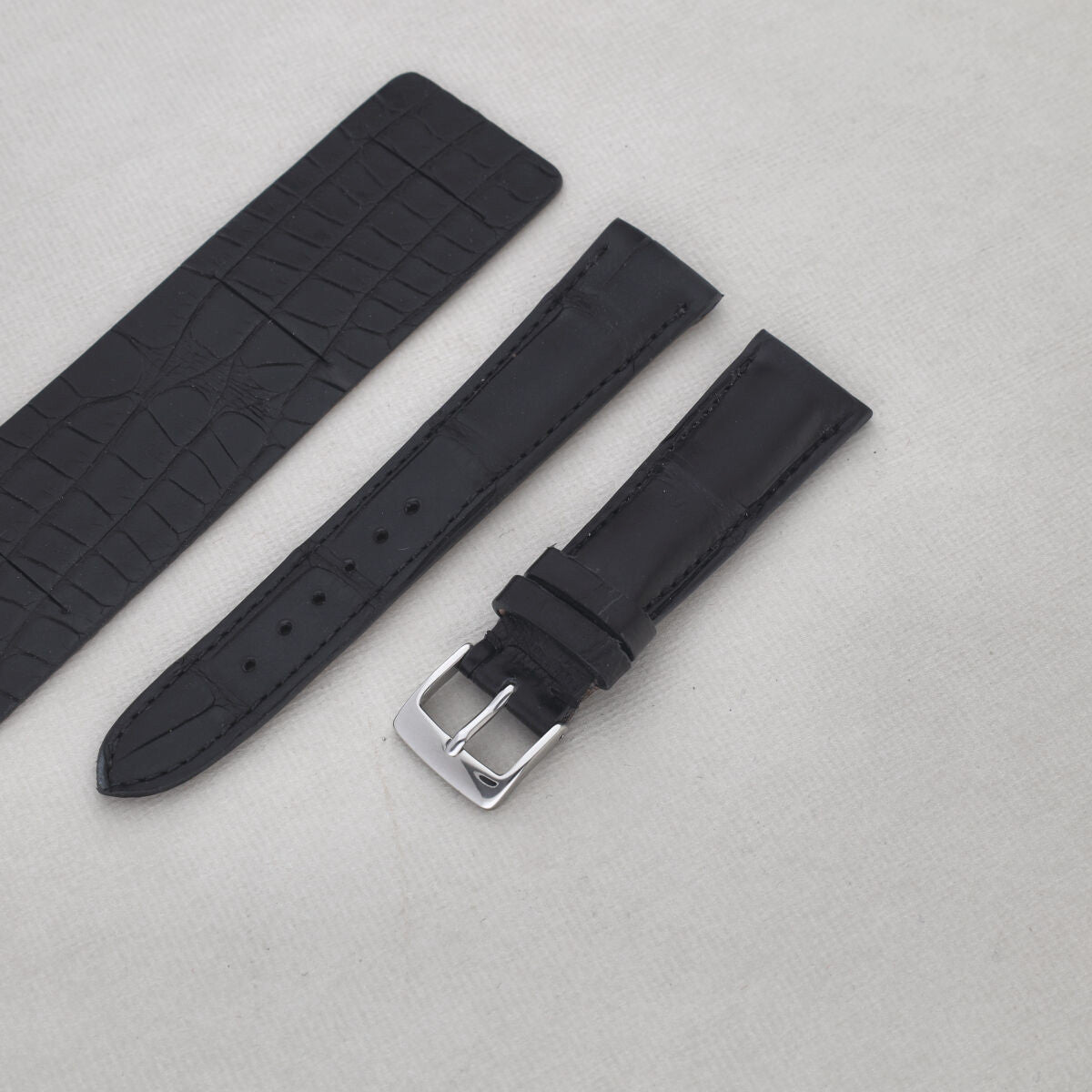 Sample Sale - Newman Black Croco Leather Watch Strap - 20mm