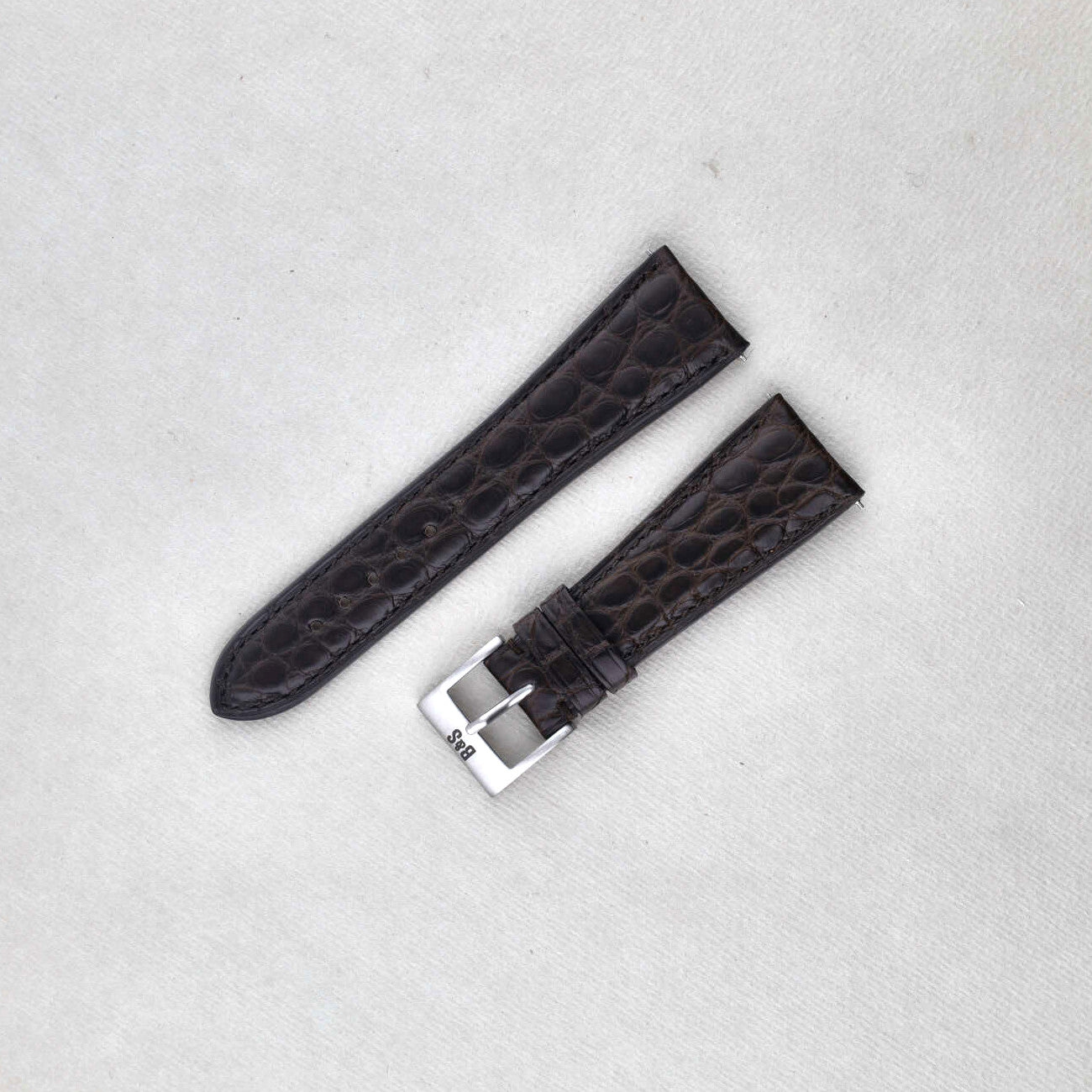 Sample Sale - Dark Brown Alligator Leather Watch Strap - 21mm - Short