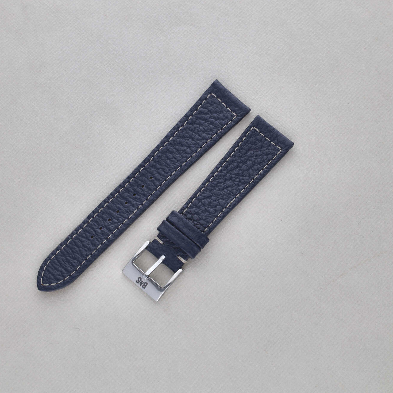 Sample Sale - Grained Blue Leather Watch Strap - 20mm