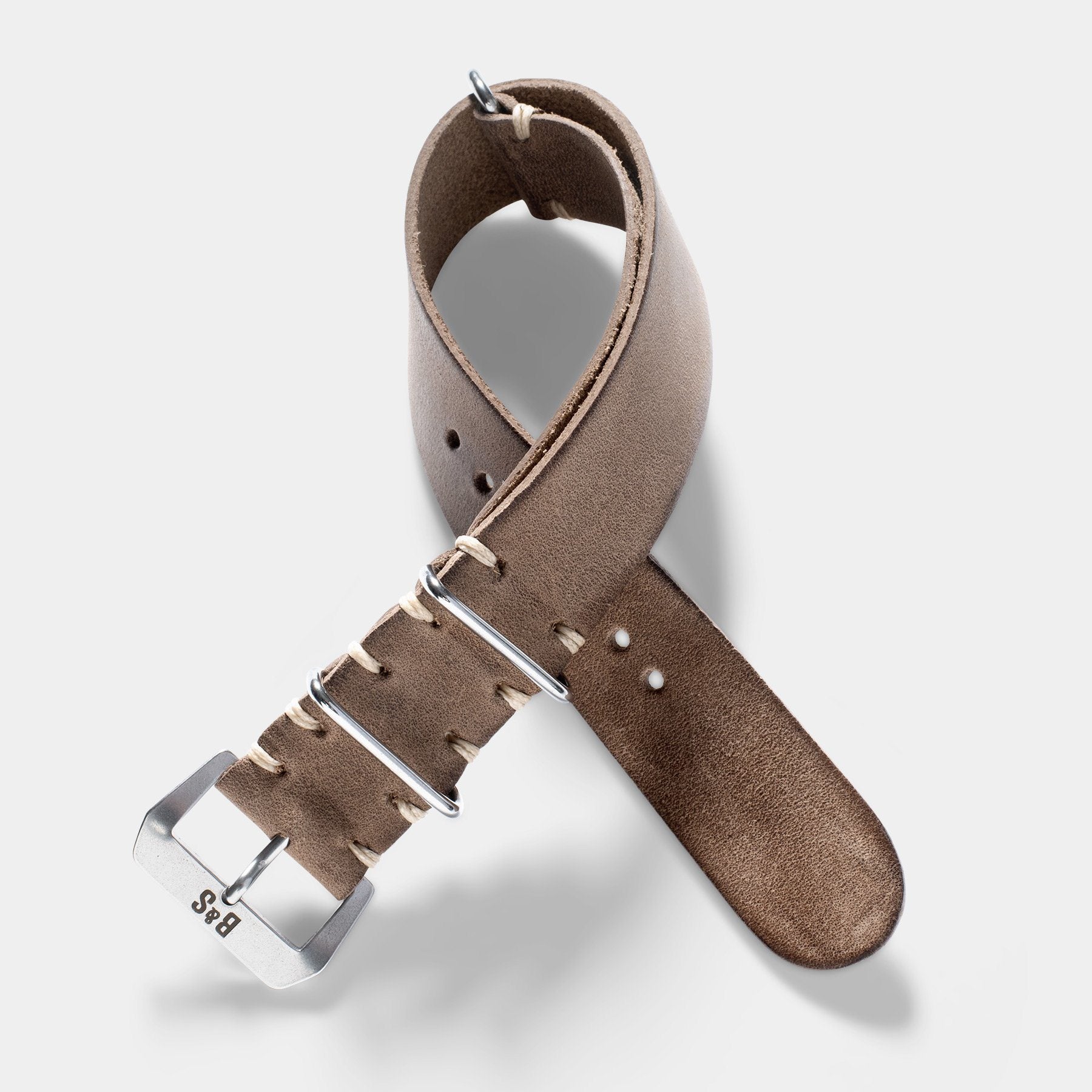 Smoke Grey Nato Leather Watch Strap