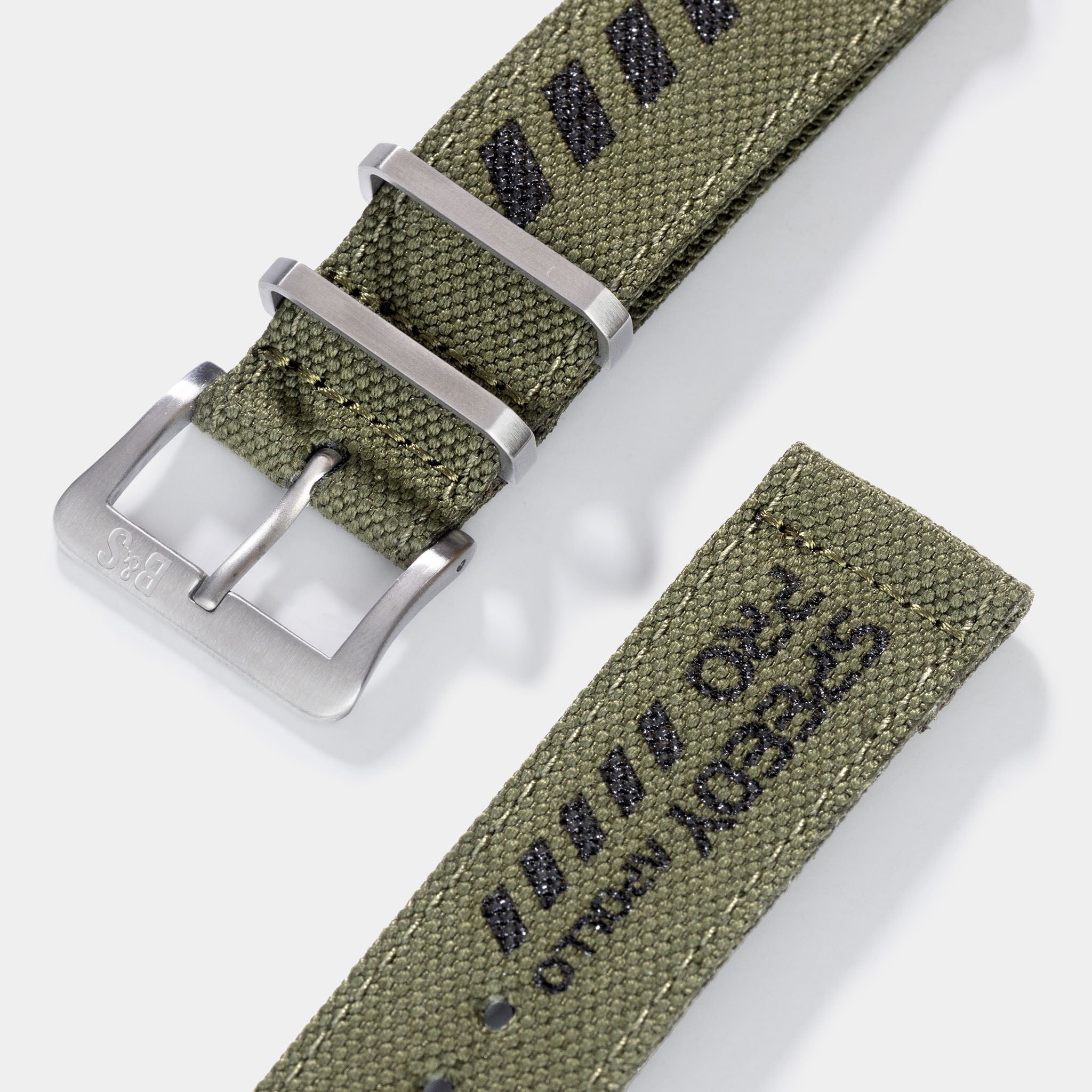 Horlogeband voor Omega Speedmaster Professional - Canvas Speedy Print in Olive, Taupe en Grijs