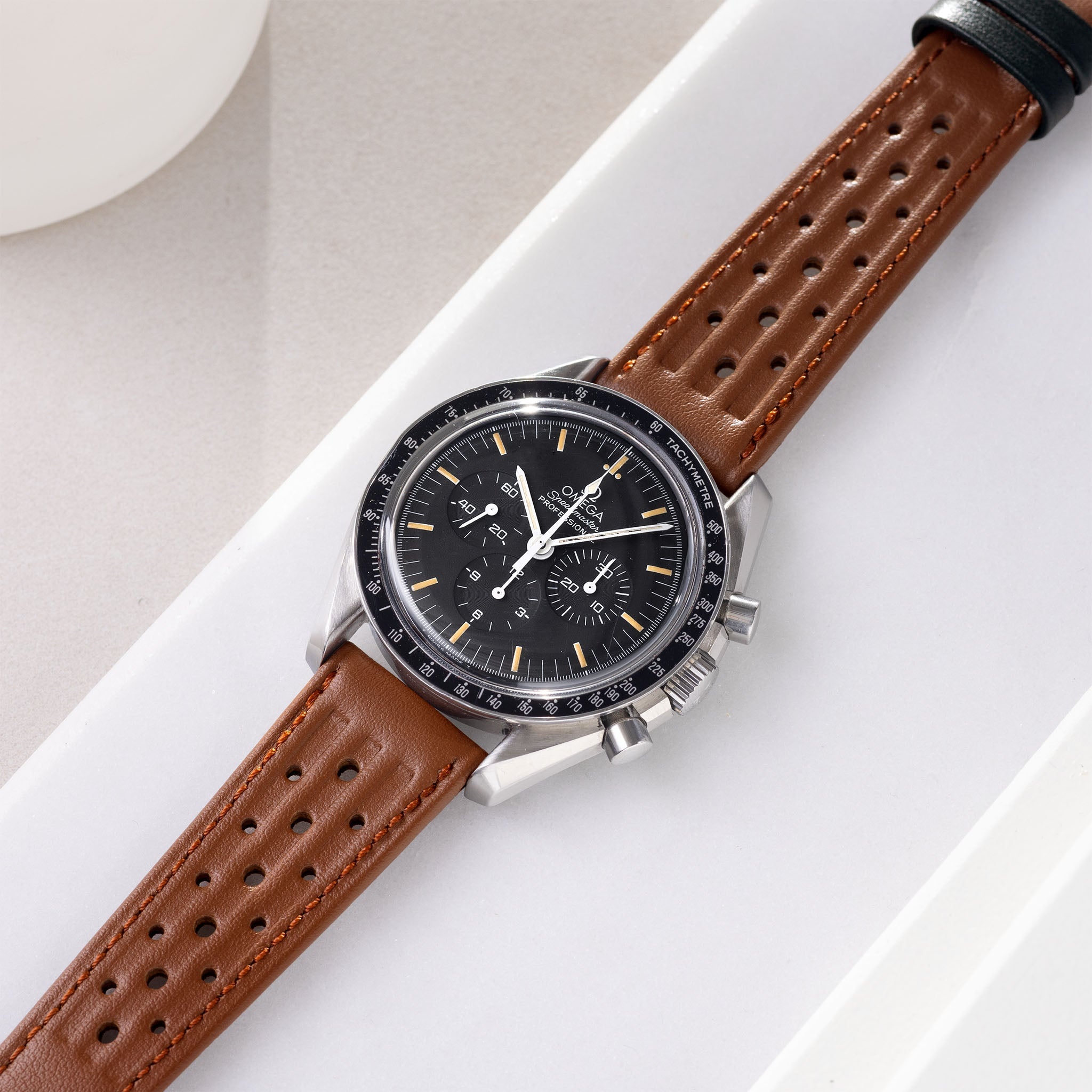 Horlogeband voor Omega Speedmaster Professional - Racing Brown Speedy Leather