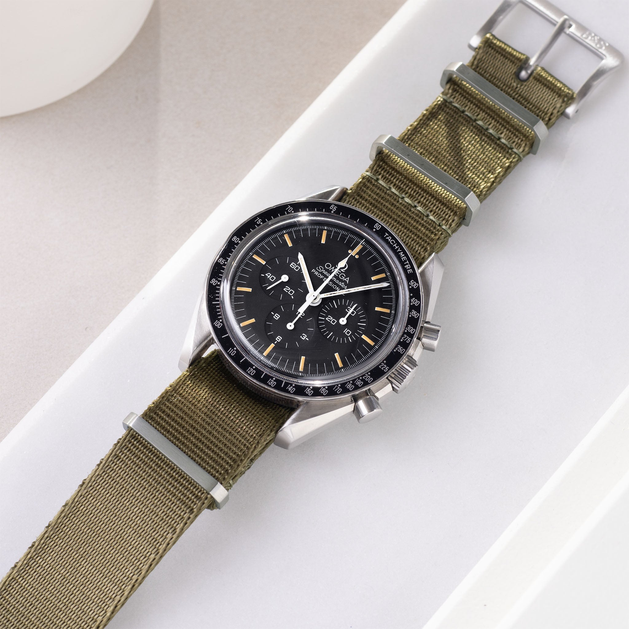 Horlogeband voor Omega Speedmaster Professional - Nylon Nato Olive Green